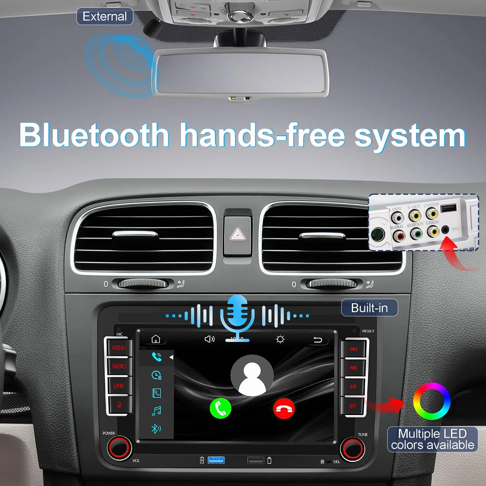 Autoradio con schermo compatibile con VW Golf 5 Golf 6 RCD330 Passat Skoda Polo 6r Jetta T5 e altri modelli | CarPlay & Android Auto wireless integrati | Supporta AM/FM/RDS USB Bluetooth |stereo polo