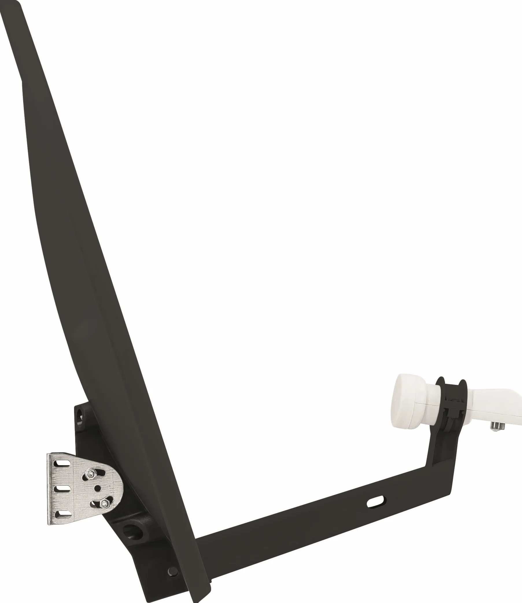 TechniSat TECHNITENNE 60 - Parabola satellitare per 2 utenti (Impianto satellitare digitale da 60 cm, Set completo composto da antenna con supporto per palo e LNB universale a doppia uscita) Antracite