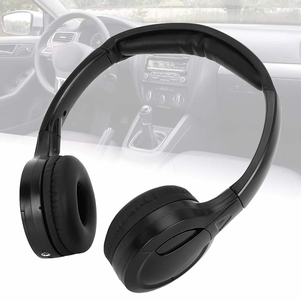 Cuffie Wireless a Infrarossi Stereo 2 Canali per Auto con Supporto DVD per Viaggi e Intrattenimento