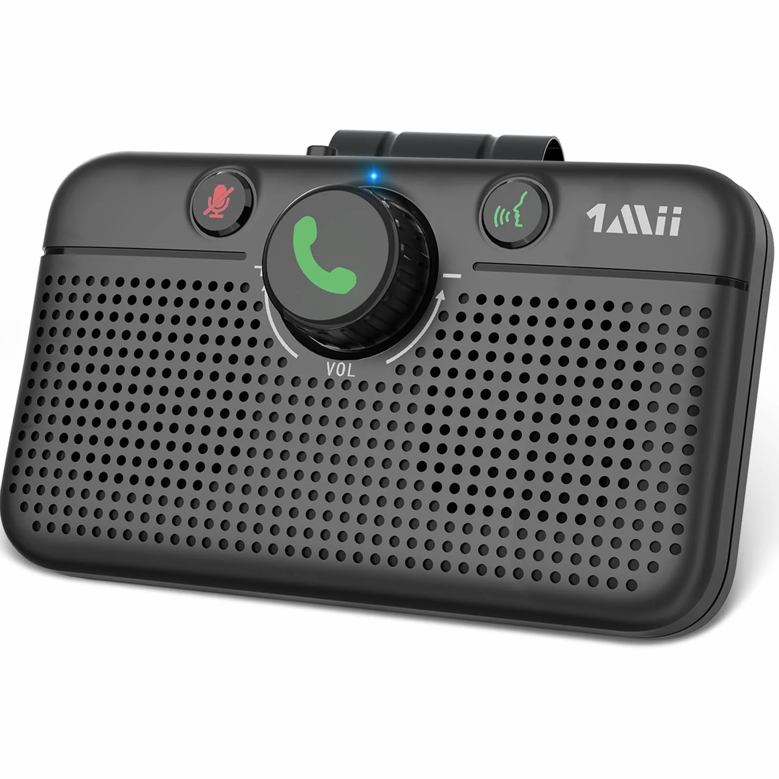 1Mii Kit Vivavoce per Auto Bluetooth 5.3 con Siri Assistente Comandi Vocali di Google Altoparlante, per Chiamate Viva Voce, GPS, Connessione Automatica, Altoparlante da 3W, Connettività Dual Link