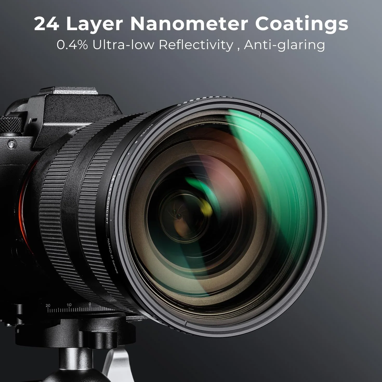 K&F CONCEPT Nano-D 49mm Filtro Variable ND2-32 (1-5 stops) Filtro Densità Neutra Ottico in Vetro HD a Ultrafine con 24 Strati Nano Rivestimento