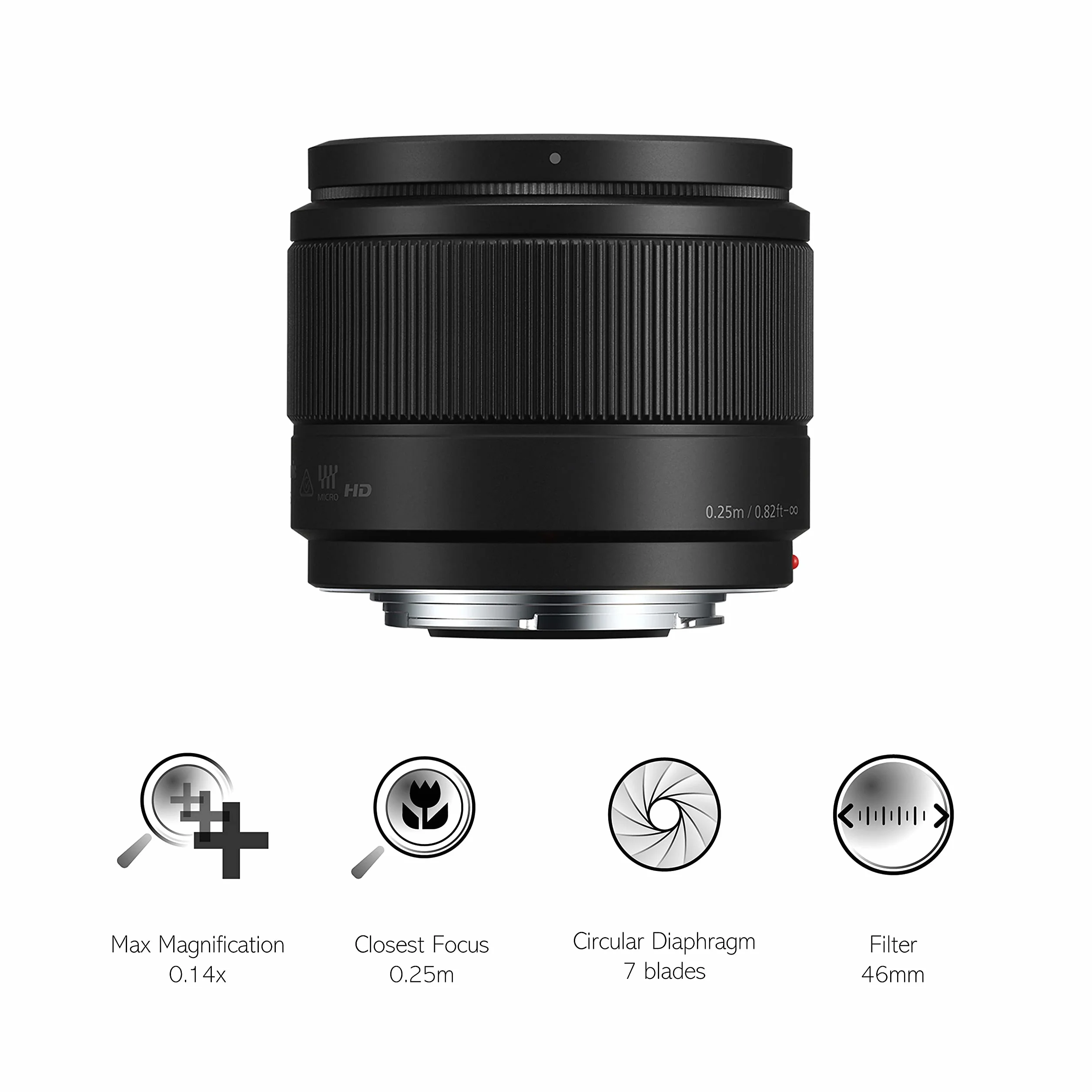 Panasonic Lumix 25mm F1.7 H-H025E-K Obiettivo Prime Micro 4/3 Nero