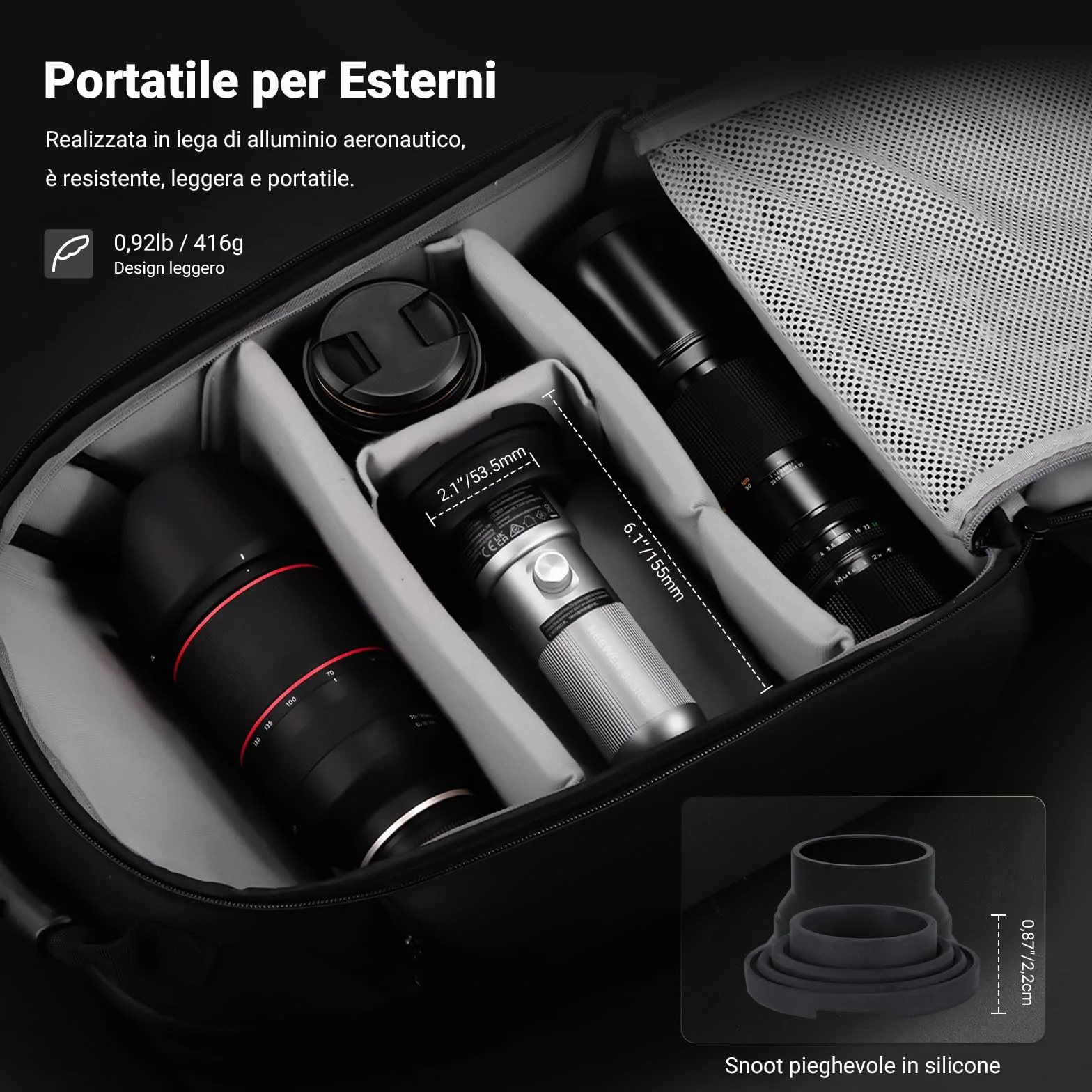 NEEWER BASICS Torcia Fotografica RGB con 4 Colori/20 Filtri Gobo/7500mAh, 10W Faretto Video LED Portatile, Luce Ambientale al Tramonto in Lega Alluminio per l'Illuminazione Studio Riprese Video, FL10