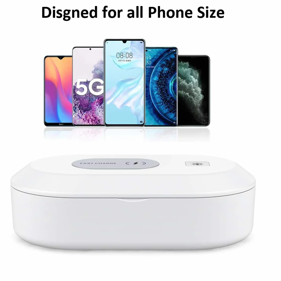 Scatola Sterilizzatore UV Portatile Smart Phone Sanitizer Uccidi i batteri 99,9%, Ricarica USB Funzione di Aromaterapia Sterilizzazione dell'ozono Disinfezione UV, per iPhone Android Gioielleria