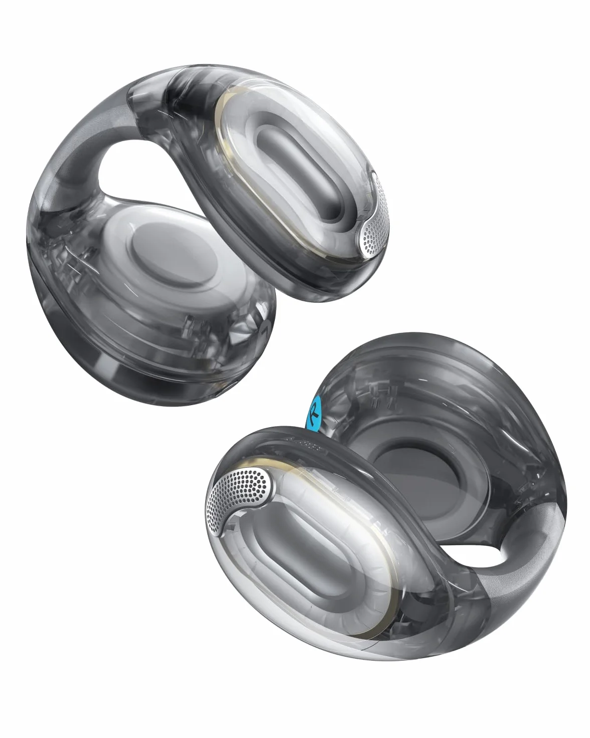 soundcore C40i di Anker, Auricolari open-ear, cuffie clip-on, design flessibile, controlli a pulsanti, comfort leggero, vestibilità stabile, supporti auricolari intercambiabili,driver con suono chiaro | Design flessibile, comandi a pulsante, comfort legge