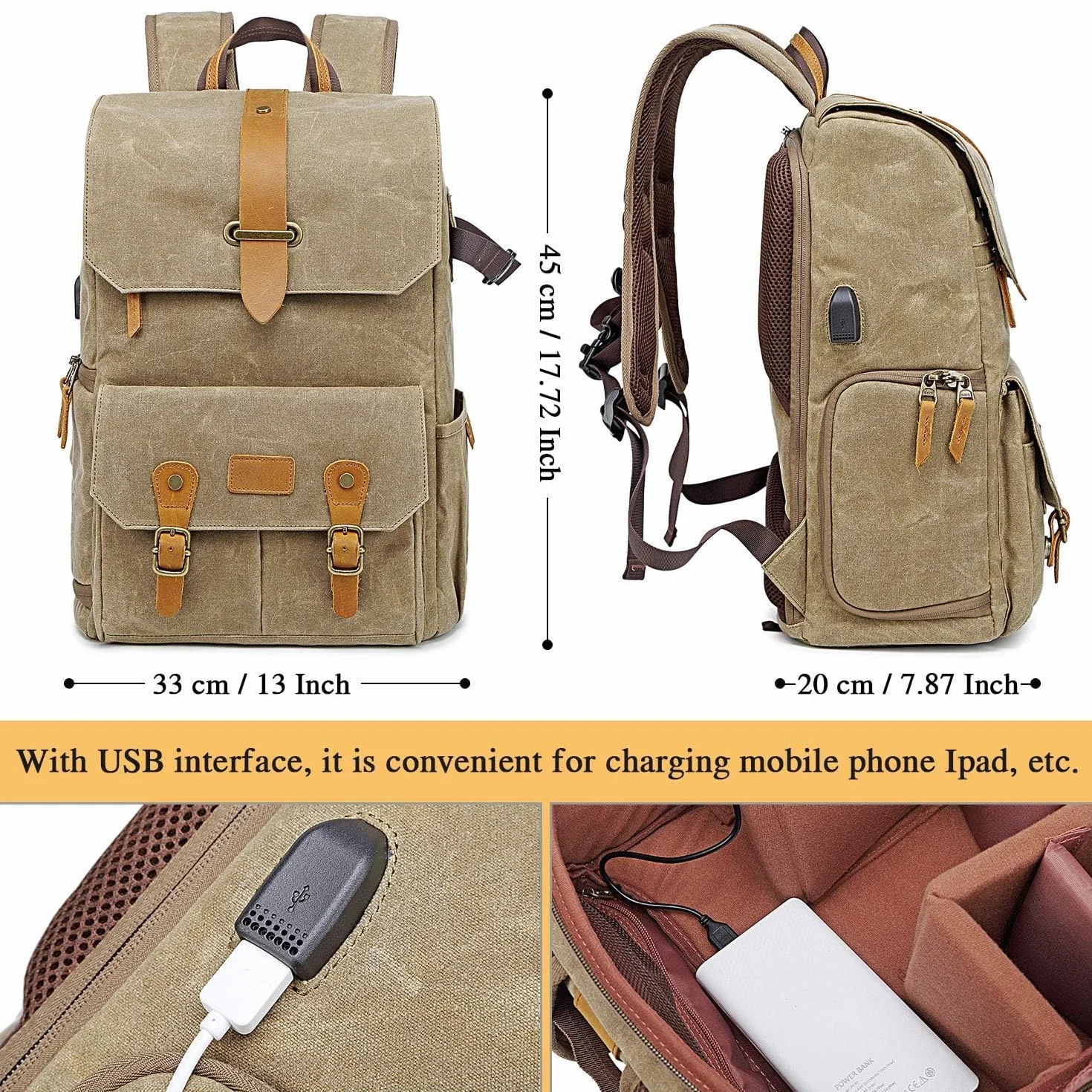 Zaino per fotocamere reflex impermeabile UBAYMAX borsa impermeabile DSLR antiurto 15,6 pollici borsa per computer portatile borsa da viaggio fotocamera per Canon Nikon Sony Olympus