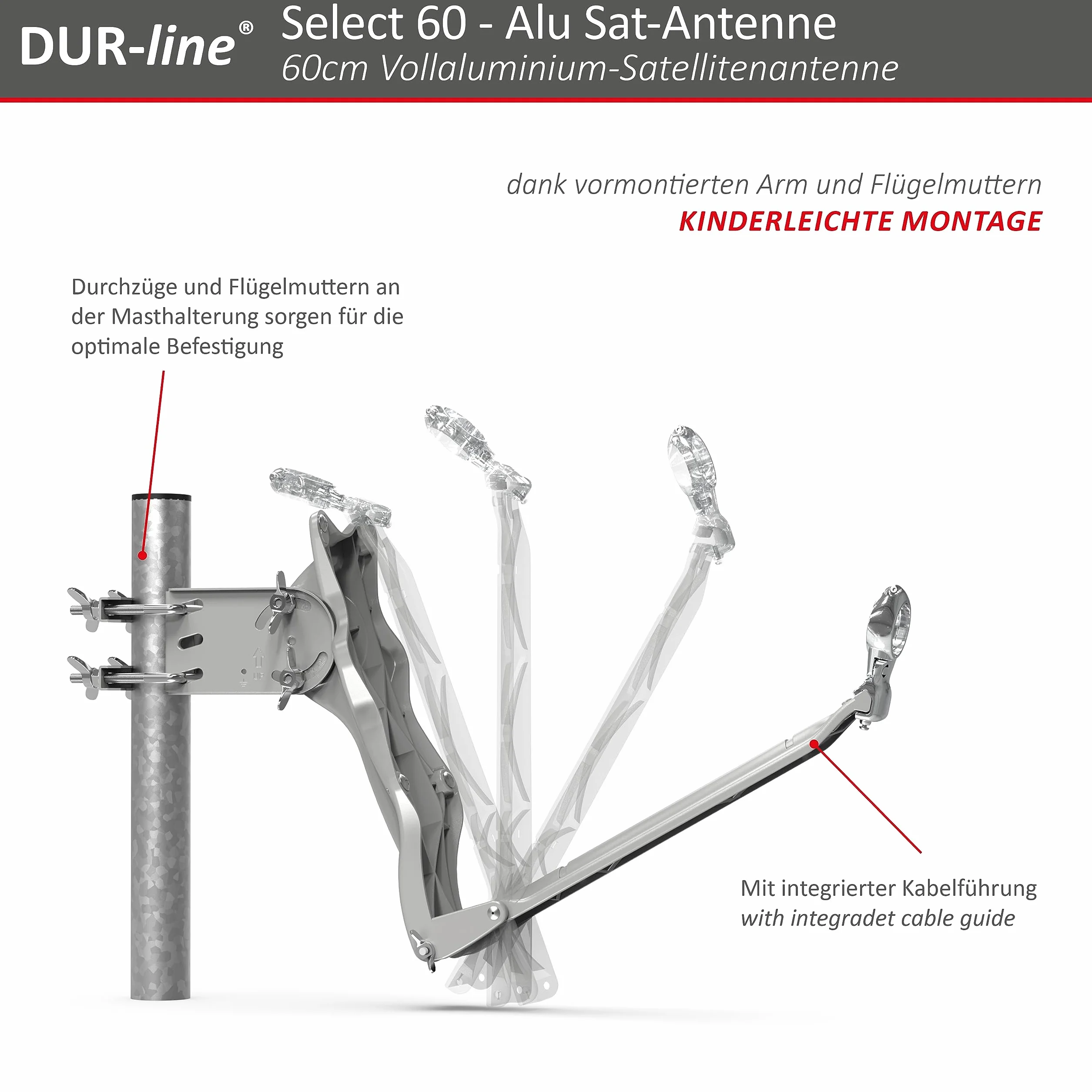 DUR-line Select 60/65 - Set di antenne satellitari [LNB, interruttore]