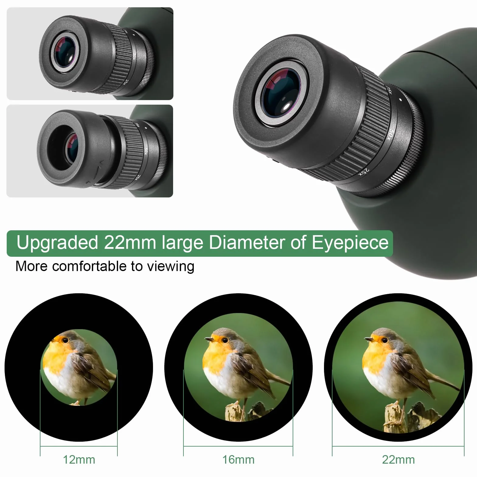 Cannocchiale con Treppiede, 25-75x70 Telescopio Spotting Scope, FMC Ottica Bak4 Prisma HD Cannocchiale con Smartphone Treppiedi con Smartphone Adapter per Tiro a Segno, Birdwatching