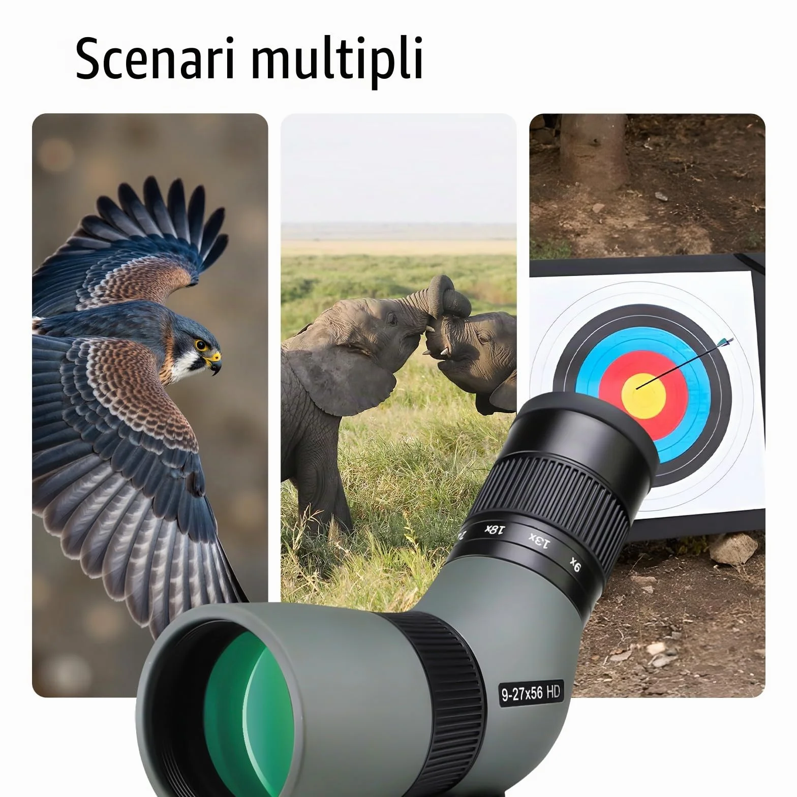 Svbony SV410 ED Cannocchiale 9-27x56, Compatta Portatile, Bordo in Vetro Ottica FMC, Ampio Campo Visivo Telescopio Spotting Scope per Bird Watching, Animali Selvatici
