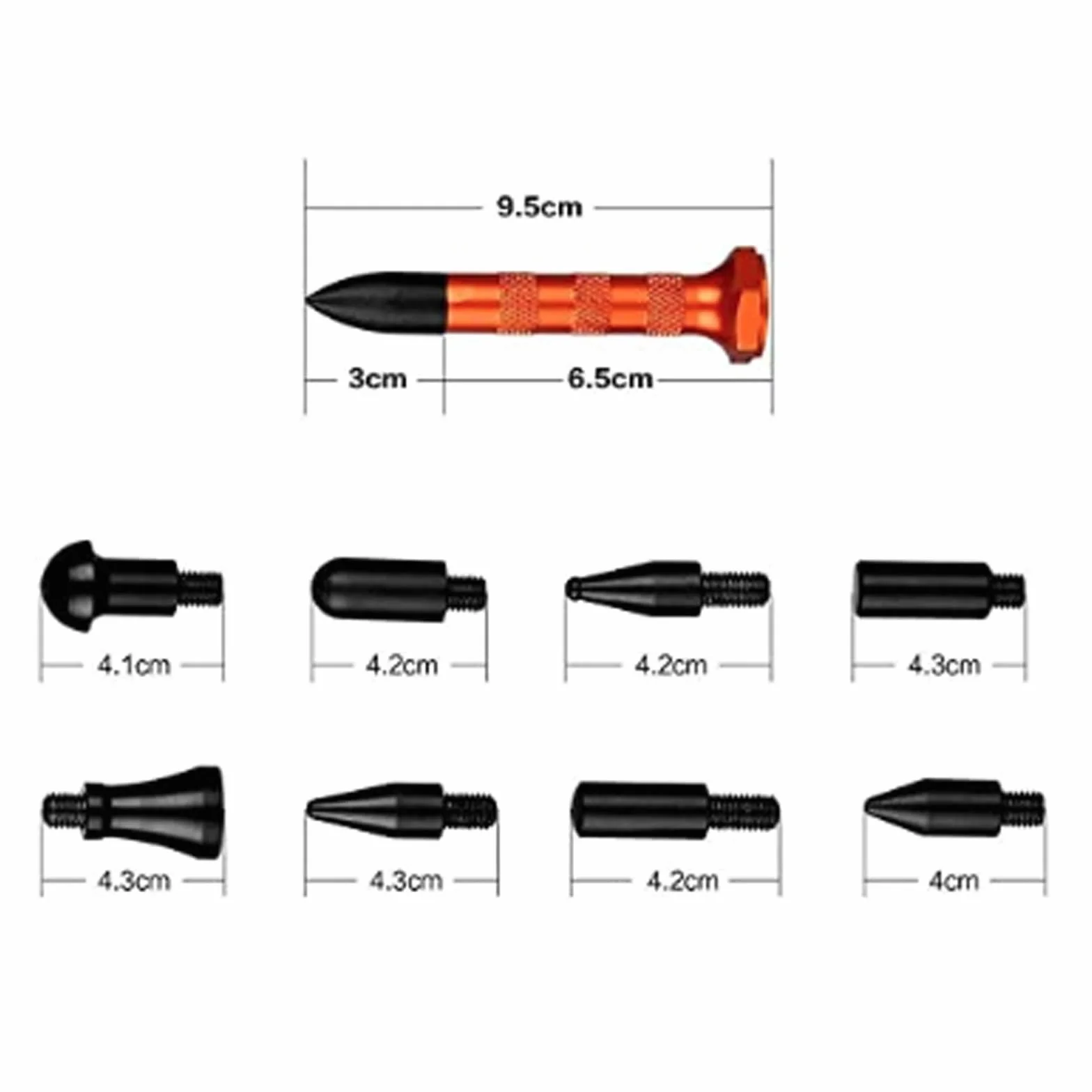 kit con attrezzi di riparazione ammaccature 10pz, rimozione delle ammaccature senza rovinare la vernice, martello per picchiettare le ammaccature, fai da te