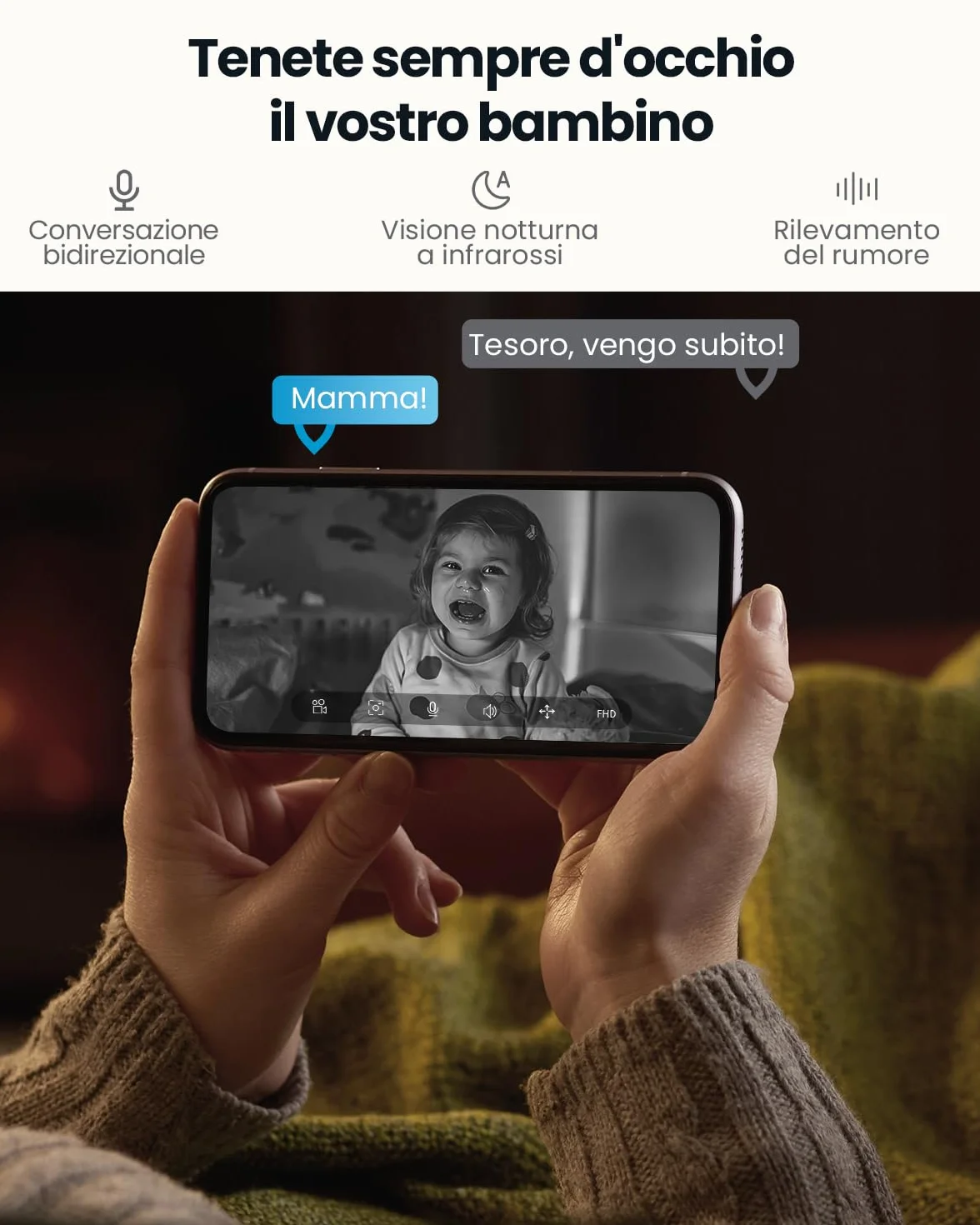 ieGeek 2K Telecamera WiFi Interno 2,4/5GHz, Videocamera Sorveglianza Interne con Tracciamento Automatico e Rotazione a 360°, Registrazione 24/7, Visione Notturna, Audio Bidirezionale, SC1, Bianco/2pcs