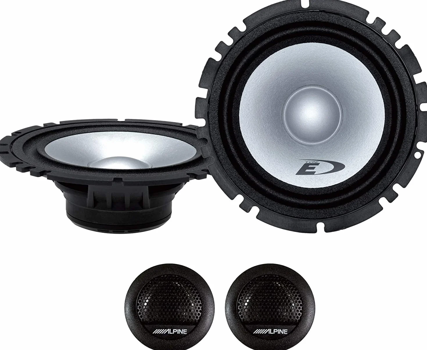 Kit 6 Casse ALPINE SXE-1750S + SXE-1025S per Fiat Punto (188)/ Grande Punto (199)/EVO con 2 Supporti Anteriori, 2 Supporti Posteriori e 4 Connettori