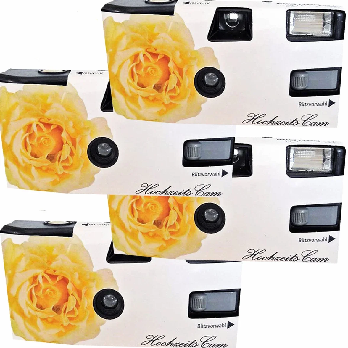 4X 1A Photo Porst - Fotocamera usa e getta, colore: giallo