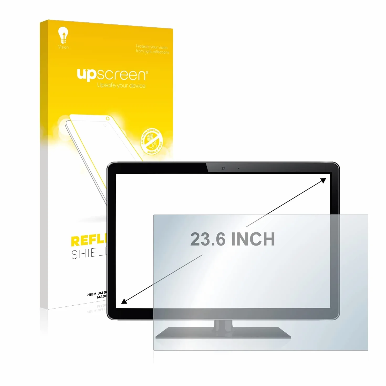 upscreen 23.6" Pellicola Protettiva Opaca per PC All-In-One con 59.9 cm (23.6 pollici) [522 mm x 294 mm, 16:9] Protezione Proteggi Schermo