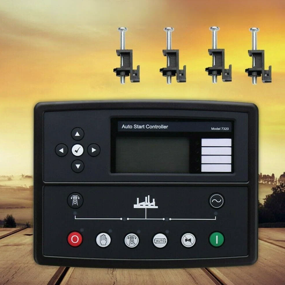 DSE7320 Generatore Diesel Auto Start Controller Modulo per ATS, ABS nero e pannello in metallo con display LCD, relè CC 15A, compatibile con sistemi Deep Sea