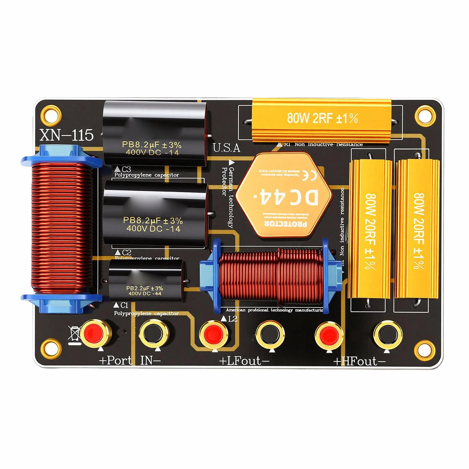 Crossover per Altoparlanti a Due Vie Ad Alta Potenza con Design Resistente Al Calore per Altoparlanti Doppi da 10-12 Pollici, Divisore di Frequenza da 550 W per Professionale, Ideale per i