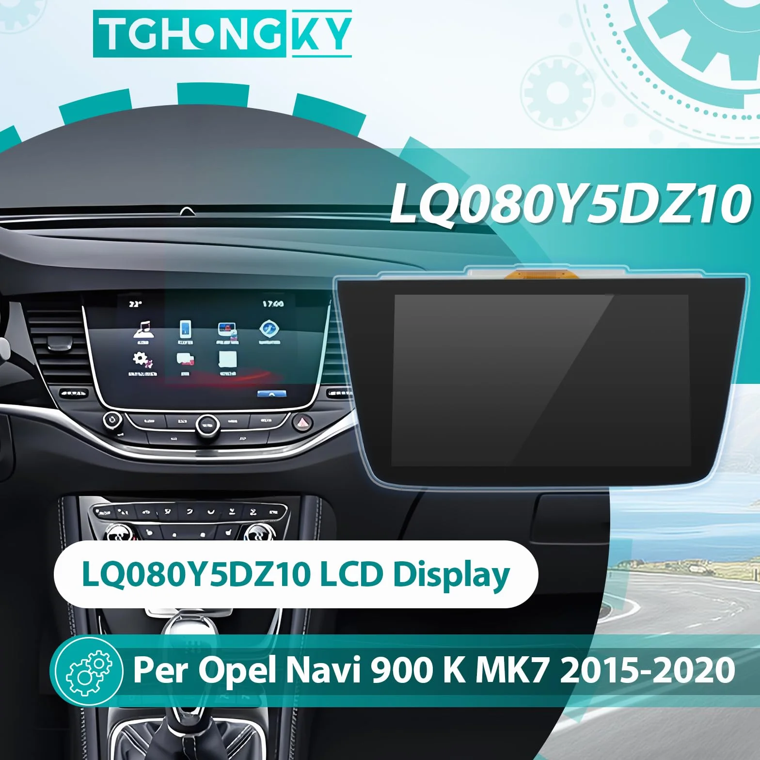 8 Pollici LQ080Y5DZ10 LCD Schermo LCD per Opel Vauxhall Navi 900 Touch Screen Vetro LCD Display per Opel Astra K MK7 2015-2020 Touch Screen Vetro con 4 Strumenti XX