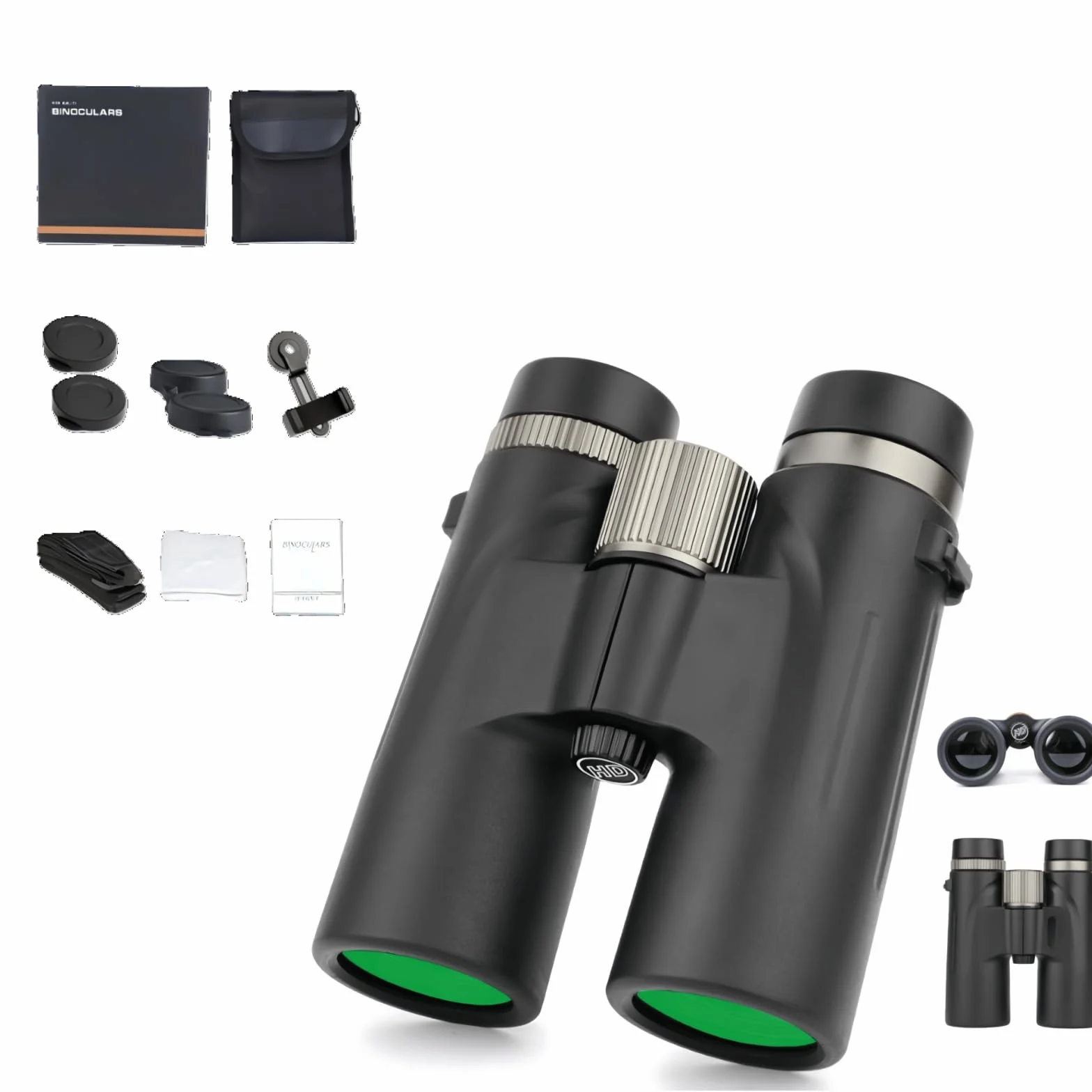 Bosco Ferngl¤Ser C9 12 x 42 Binocolo Originale ad Alta Risoluzione e Alto Ingrandimento Dispositivo di Visione Notturna per Adulti, Binocolo All-Round Outdoor per Ricerca Uccelli/Viaggi (nero)