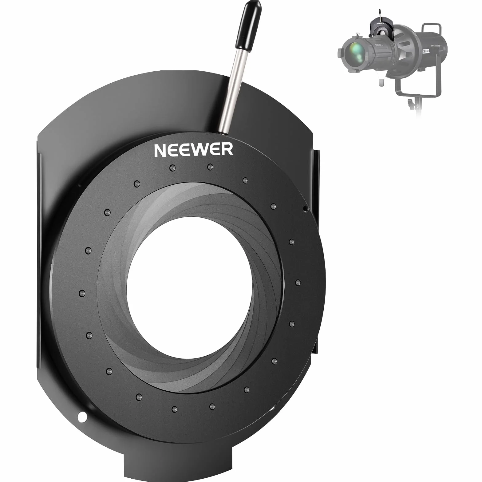 NEEWER Diaframma ad Iride per Spotlight Snoot NEEWER LS-39/LS-38/LS-48, Diaframma con Apertura 5-60mm Accessorio per Obiettivo a Diaframma Ottico Regolabile, Acciaio al Manganese Termoresistente, CSS2