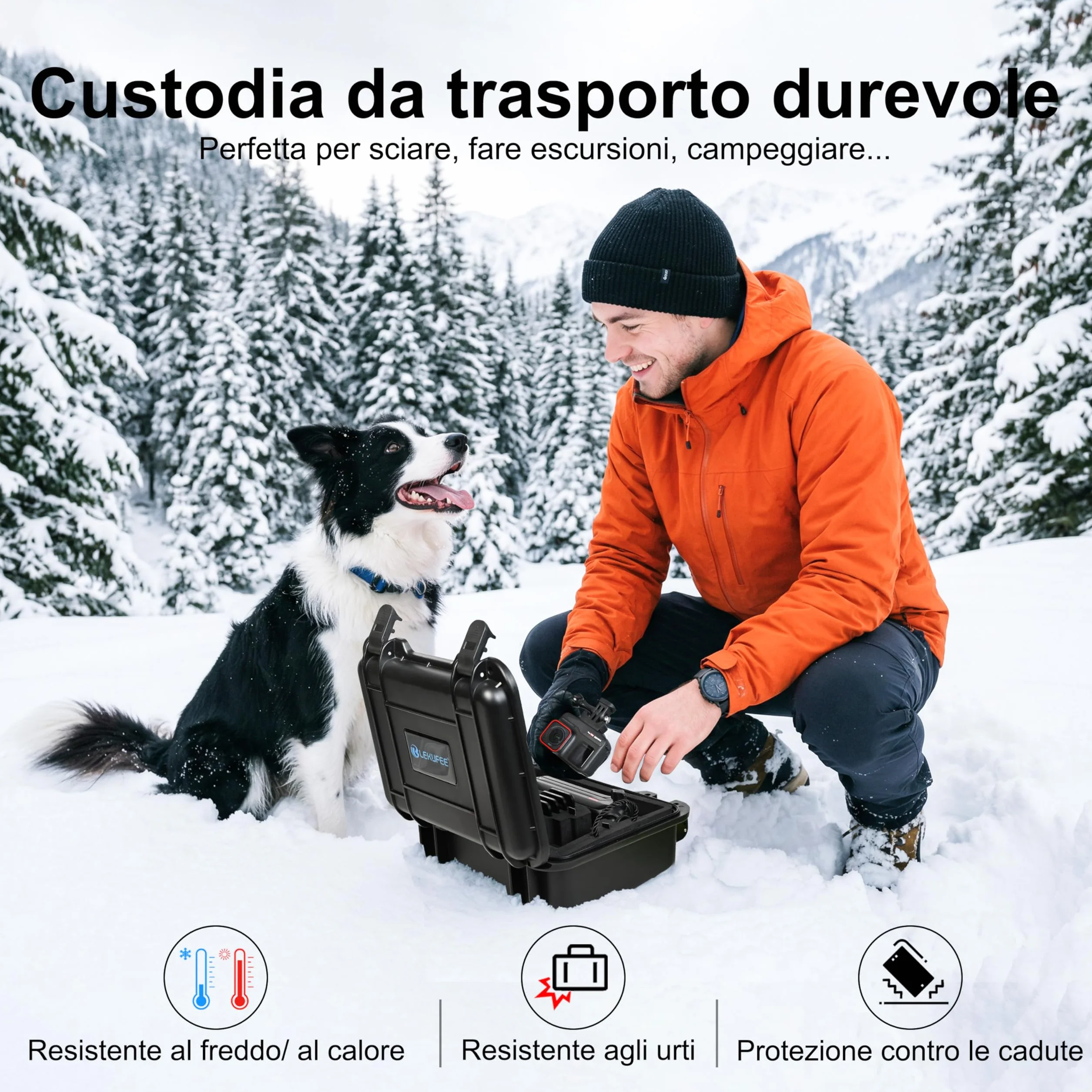 LEKUFEE Custodia Rigida Impermeabile per Insta360 Ace Pro 2/Insta360 Ace Pro/Insta360 Ace Action Cam e Insta360 Ace Pro accessori (Solo Valigia)