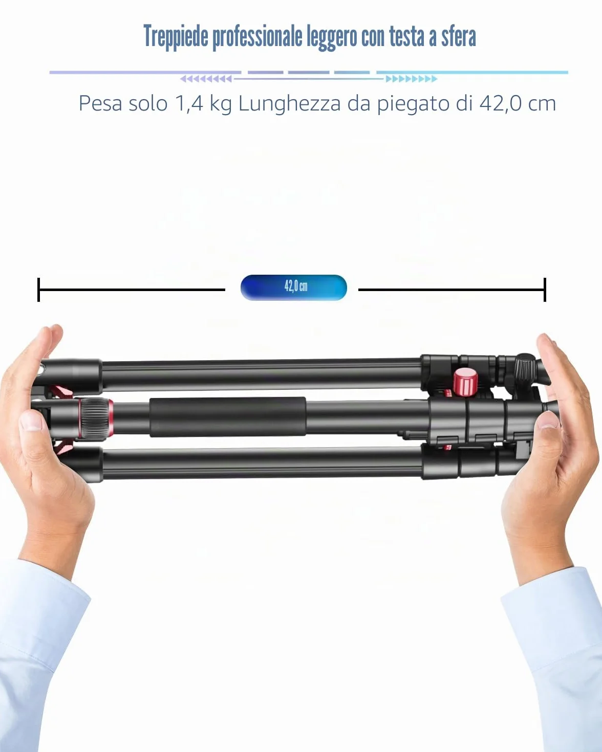 CAMBOFOTO Treppiede professionale per fotocamera, 173 cm, treppiede portatile in alluminio con monopiede da 180 cm/testa a sfera a 360°, clip per iPad e borsa per il trasporto