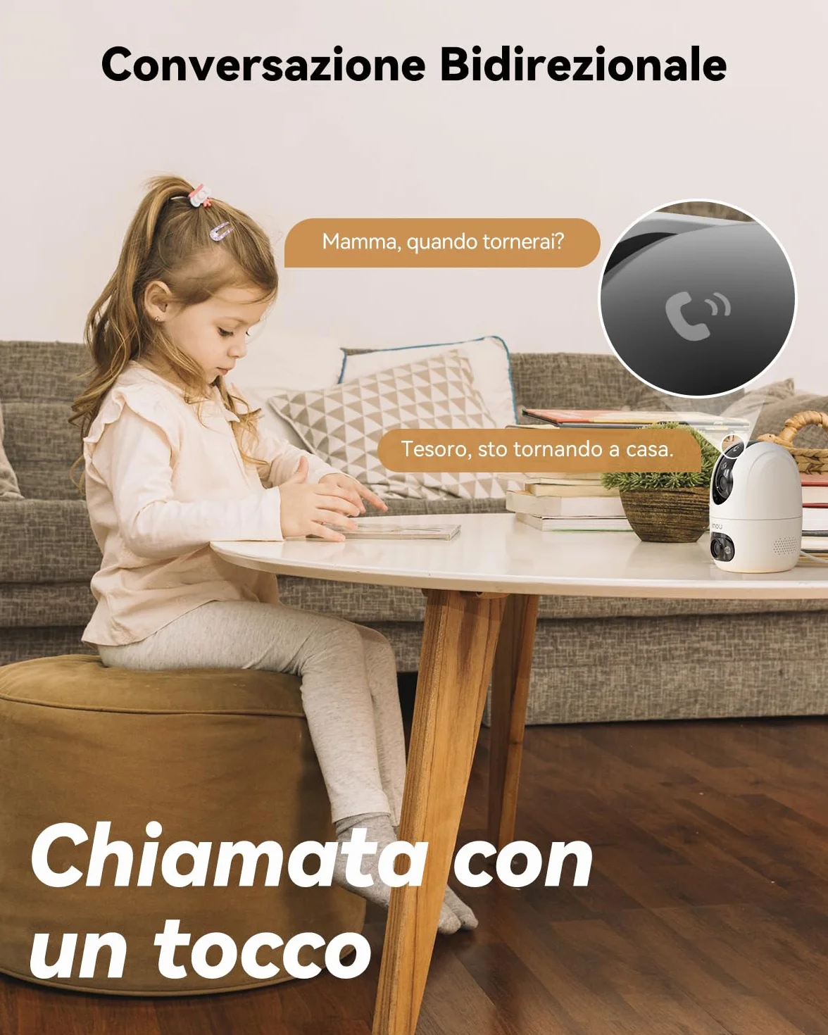 Imou 3K(3MP+3MP) Telecamera WiFi Interno Doppio Obiettivo, 360°PTZ Videocamera Sorveglianza con One-Touch Chiamata, Rilevamento AI Umano/Animali, Visione Notturna a Colori, Modalità Privata, 2,4/5GHz