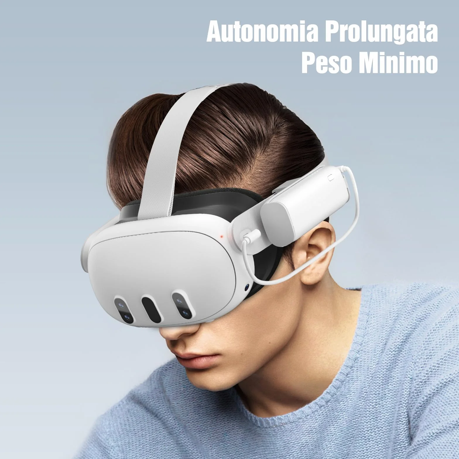 SUPERUS Battery Pack per Meta Quest 3/3S & Oculus Quest 2, 5000mAh, Ricarica Veloce PD20W, Fino a 2-3 Ore di Gioco Extra, Compatibile con Cinturini Originali ed Elite, Leggero e Portatile