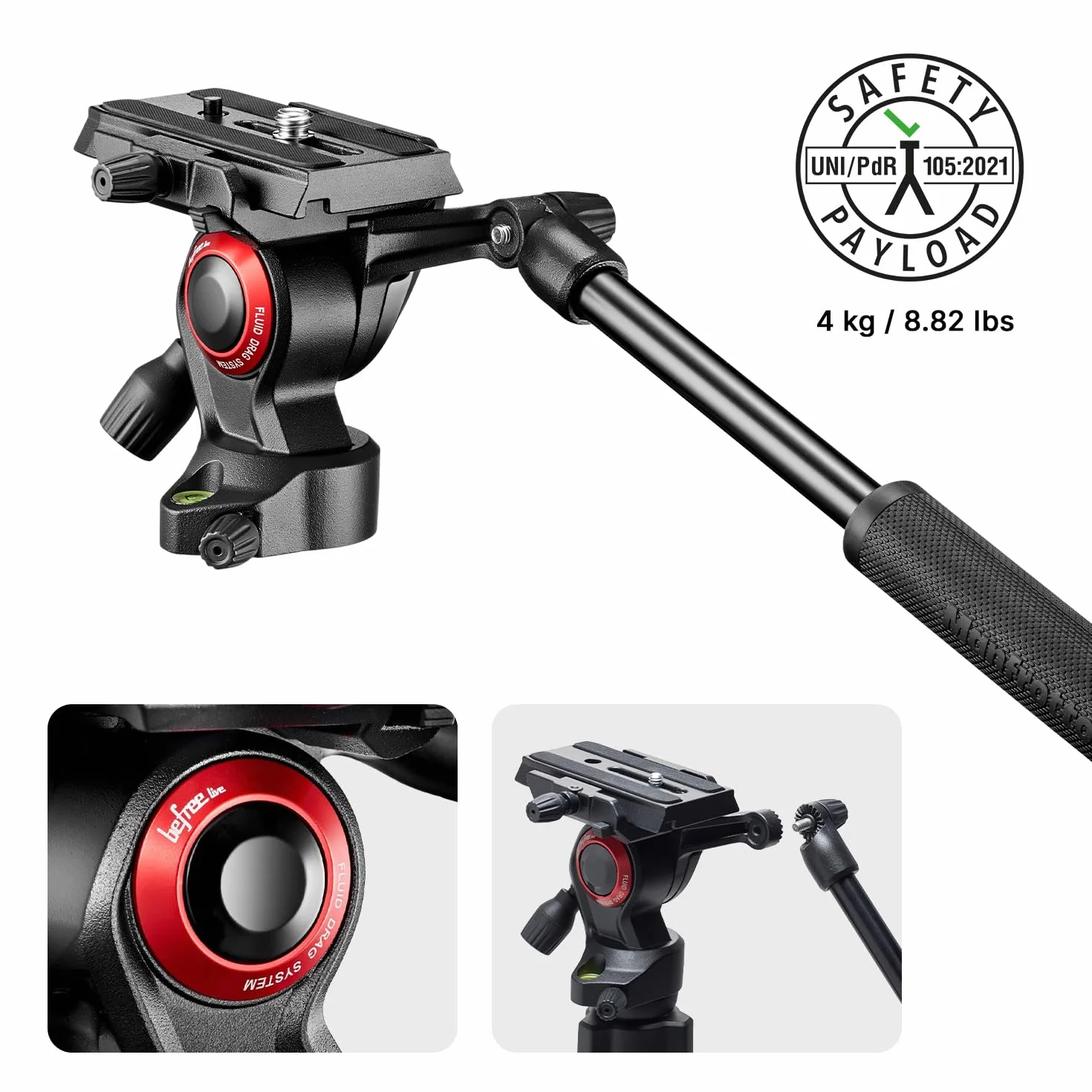Manfrotto Befree Live Twist, Treppiede Video da Viaggio in Alluminio con Chiusure Twist, Treppiede per Fotocamera Mirrorless, Reflex, Videocamera, Accessori Fotografici e Video