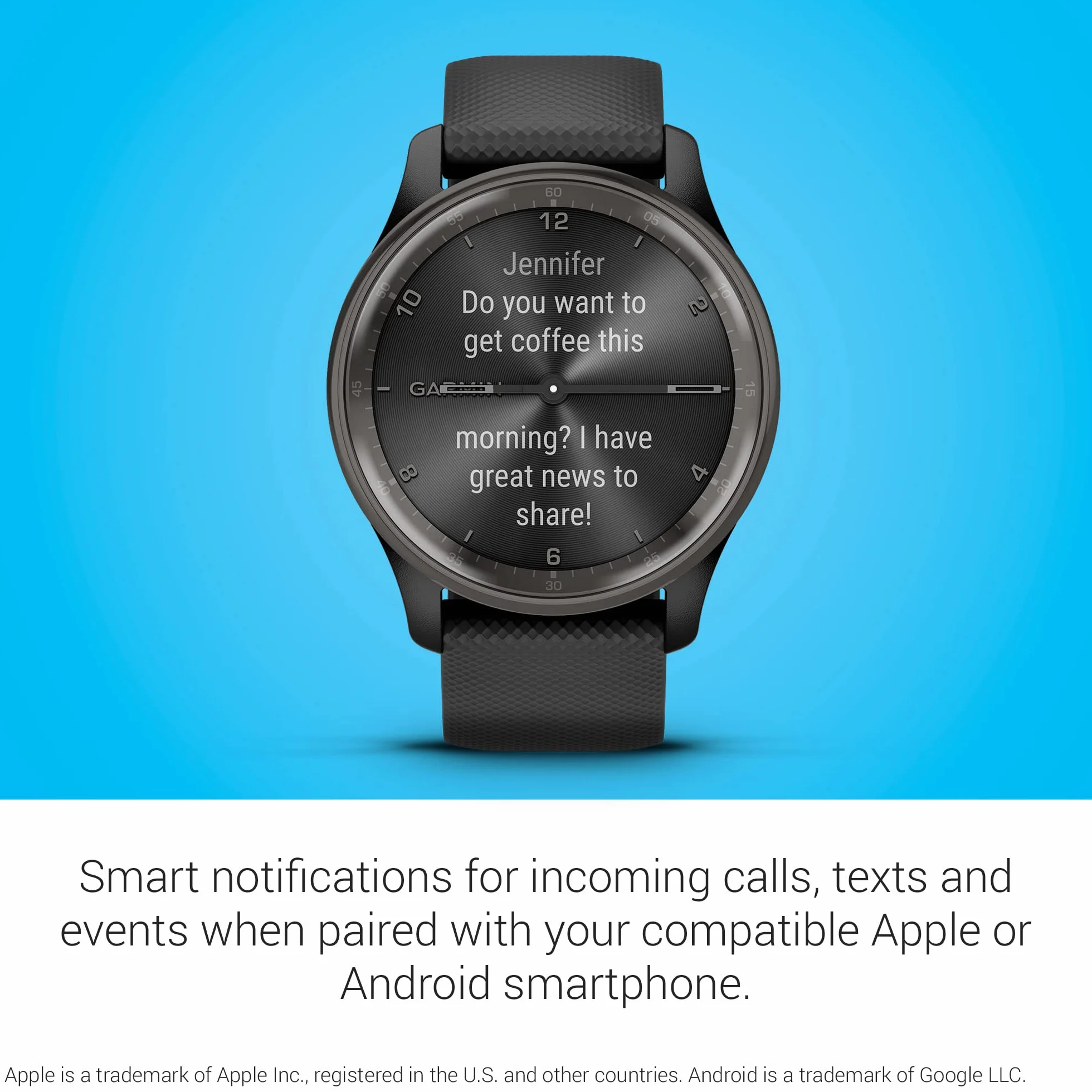 Garmin vívomove Trend, Smartwatch, Cassa 40mm, Touchscreen LCD e Lancette, Notifiche, SMS emergenza, Cardio, SpO2, GPS connesso, Monitoraggio 24/7, Sleep Score (Peach Gold & White) (Ricondizionato)