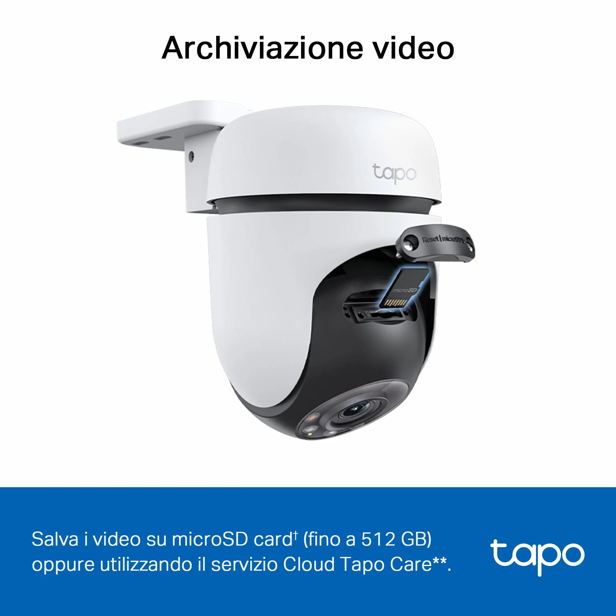 Tapo C510W Telecamera WiFi da esterno 2K 3MP, visione a 360°, IP65, impermeabile, sorveglianza IP
