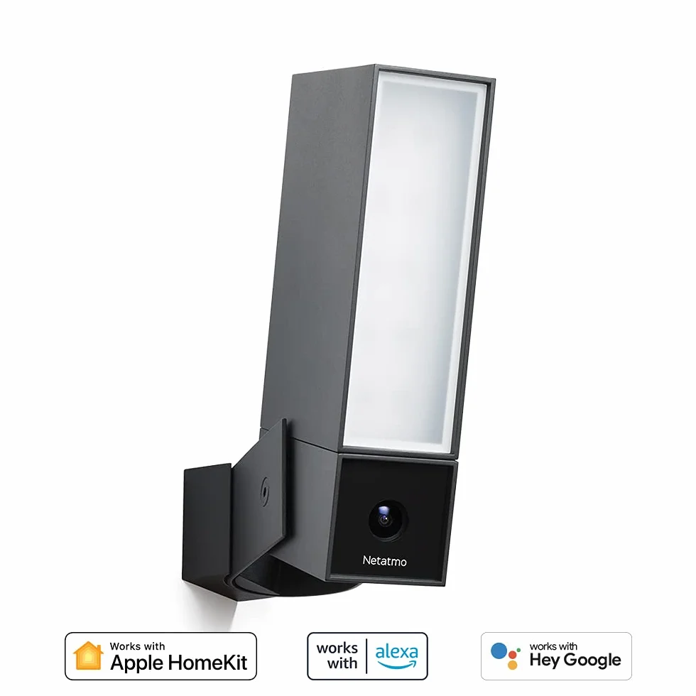 Netatmo Telecamera Wifi Esterno, (Ricondizionato), Luce Integrata, Sensore di Movimento, Visione Notturna, senza Abbonamenti, NOC-R