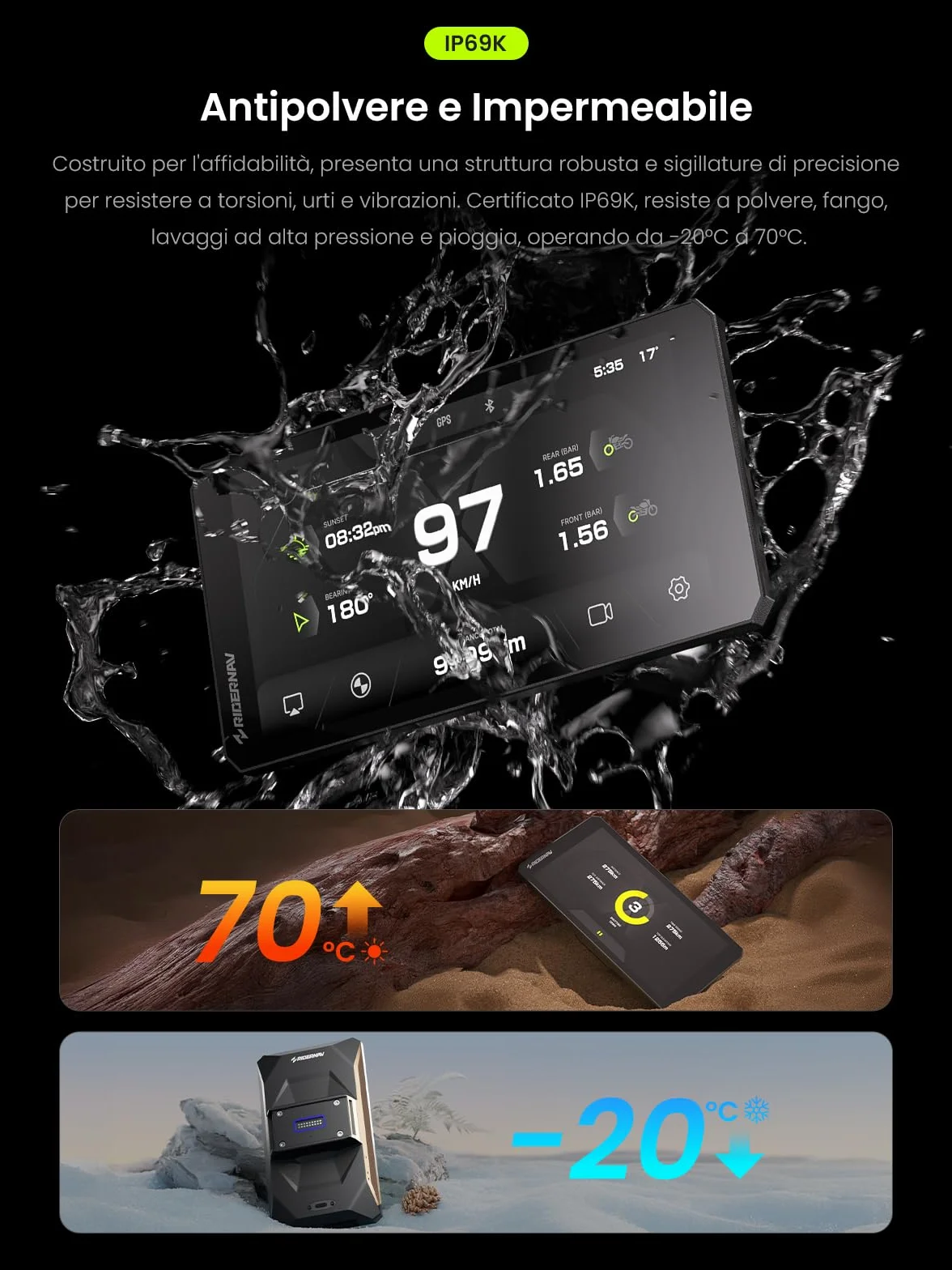 R7M 7" Wireless CarPlay e Android Auto per Motociclette BMW - Controllo Nativo Wonder Wheel Action Camera | Lettura Dati in Tempo Reale (TPMS/RPM) | Aggiornamenti OTA | GPS IP69K | Nav Prep
