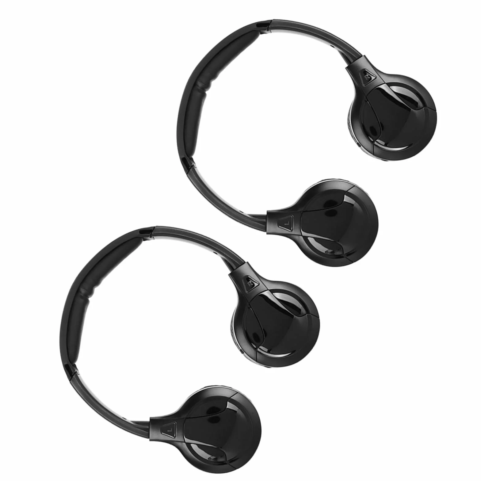 Qiilu Cuffie a Infrarossi per Auto DVD Auricolare per Cuffie Audio Stereo a Infrarossi IR Senza Fili a 2 Canali per Poggiatesta per Auto DVD