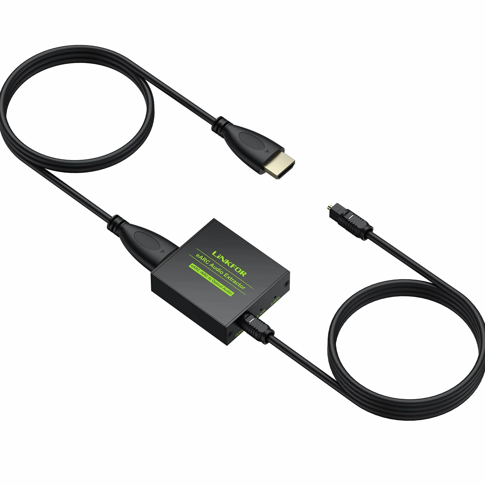 LiNKFOR Convertitore eARC/ARC a Ottico 192kHz con Cavi HDMI Ottico Estrattore Audio HDMI eARC Supporto Dolby 5.1/DTS eARC ARC Audio Extractor per Soundbar, Home Cinema, Cuffie Wireless