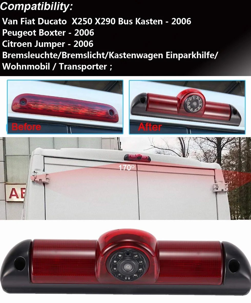 Auto Terzo Tetto Top Mount Lampada freno Fotocamera luce Telecamera Posteriore di Backup peper JUMPER III/DUCATO X250 / BOXER III AVIS AVS325CPR