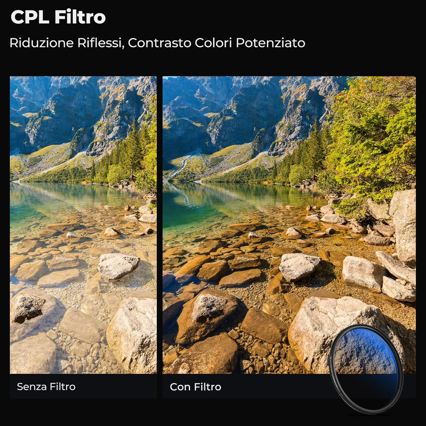 K&F CONCEPT Nano-Klear 82mm Kit Filtri, Filtro UV + CPL + ND2-400, Filtro di Protezione MCUV + Polarizzatore + Densità Neutra ND2-400 con Custodia per Filtro