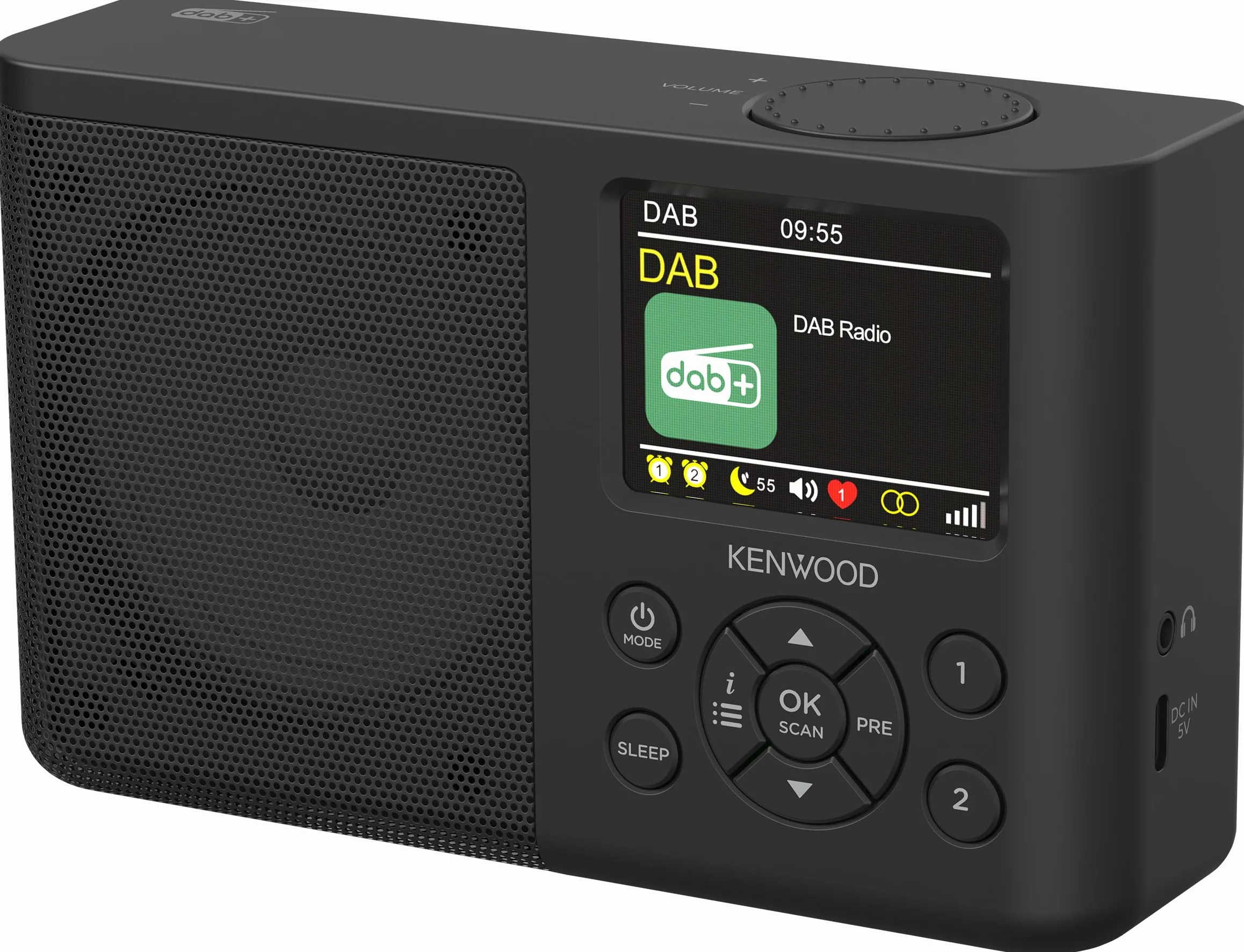 Kenwood CR-M33DAB-B - Radio portatile DAB+ con Bluetooth, batteria agli ioni di litio integrata e display a colori da 6,1 cm, porta di ricarica USB-C, uscita cuffie (stereo), nero