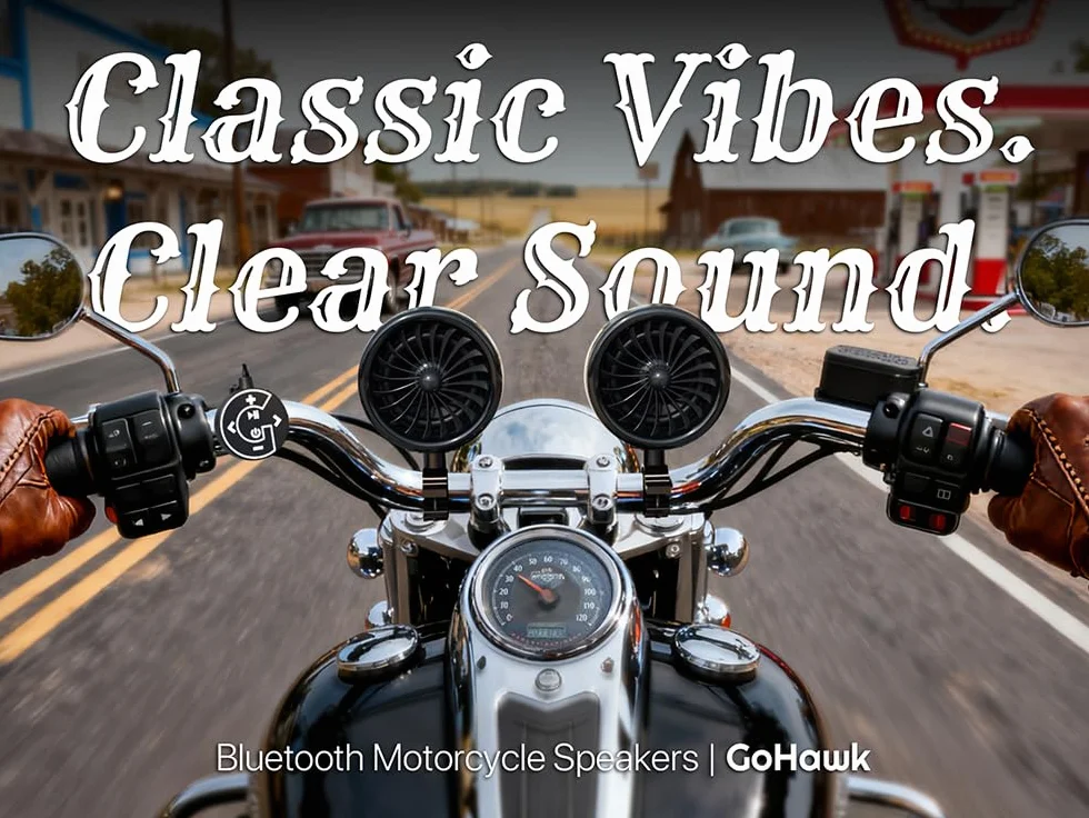 GoHawk Altoparlanti Bluetooth per moto con anello LED, sistema stereo impermeabile da 4 pollici, amplificatore integrato con lettore audio musicale w/USB AUX per Harley ATV Scooter 4 ruote, AJ4-Halo