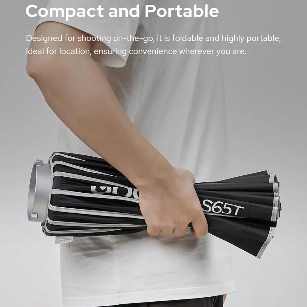 GODOX S65T Ombrello Softbox a Sgancio Rapido con Griglia a Nido d’Ape, 65cm Portatile Riflettore Soft Box Bowens per Studio Photography Speedlite Flash
