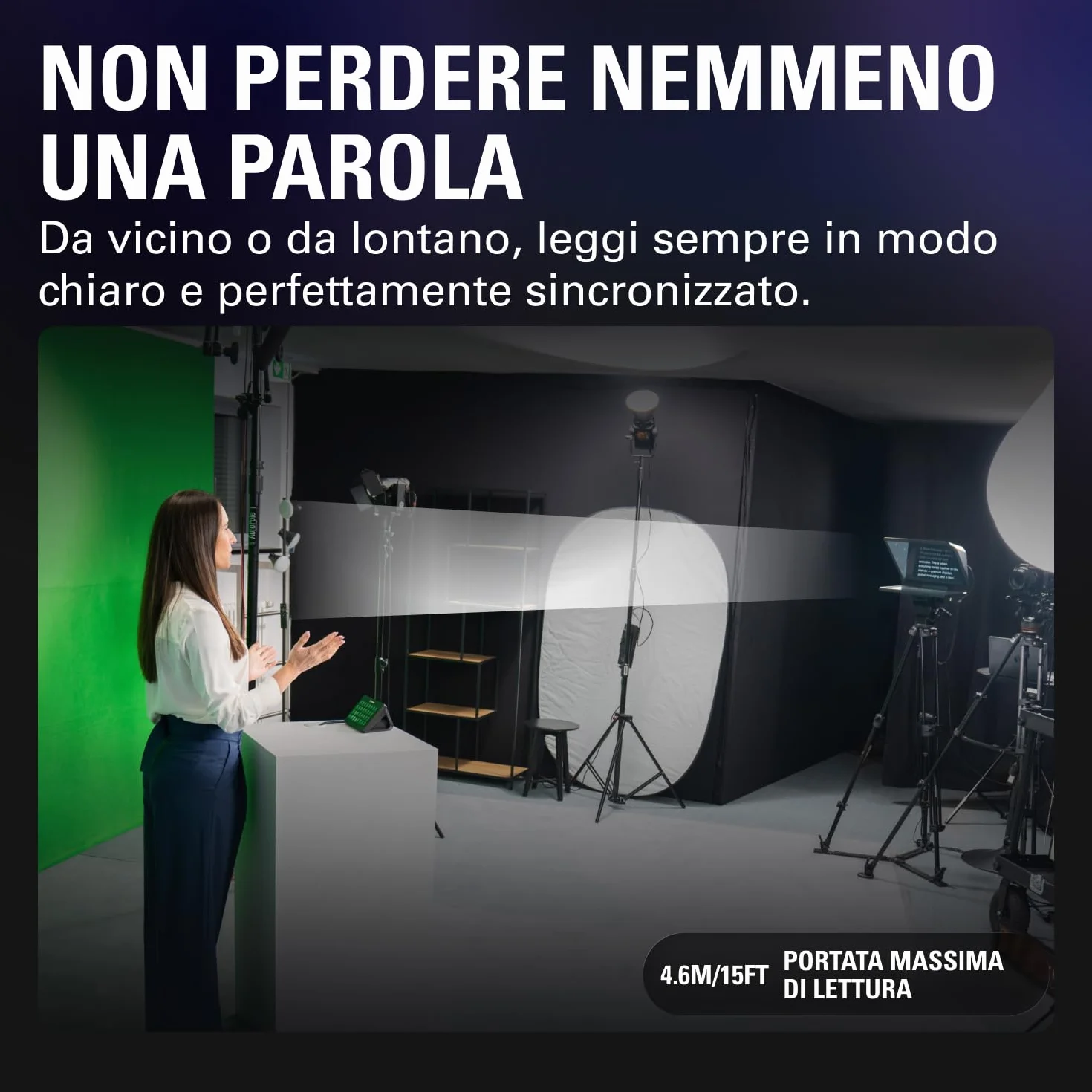 Elgato Prompter XL - Teleprompter full-size con display rimovibile, monitor per videoconferenze, per fotocamere DSLR, mirrorless e da studio, configurazione con un solo cavo – USB-C 3.2 per PC e Mac