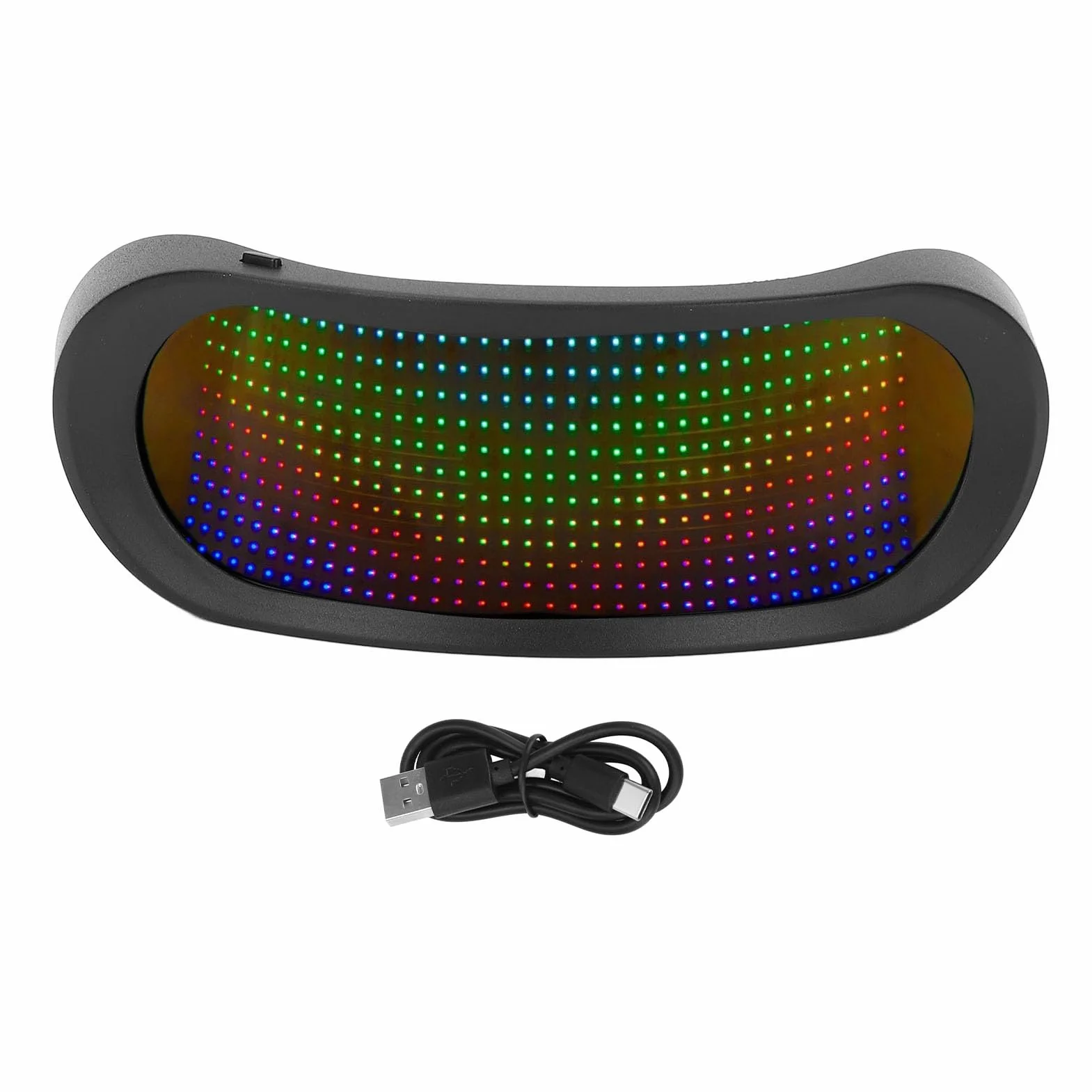 Focket Occhiali Illuminati a Led, 4 modalità, Occhiali Visiera Programmabili Senza Telai con Controllo dell'app per Halloween Cosplay Party Bar Birthday Aduls