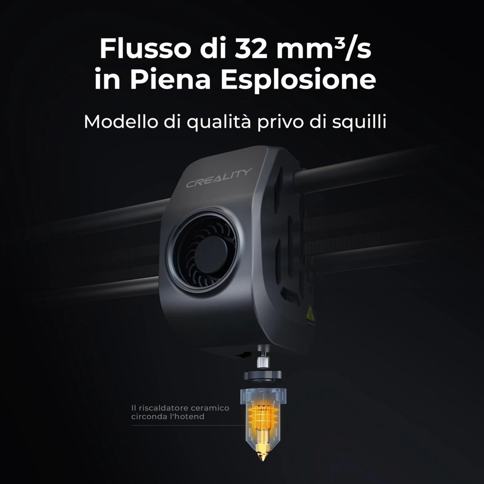 Creality K1 Stampante 3D 600 mm/s ad alta velocità, Livellamento Automatico, Dettaglio Liscio di 0,1 mm Aggiornato, Raffreddatore a Doppia Ventola, Dimensioni di Stampa 8,66x8,66x9,84 po