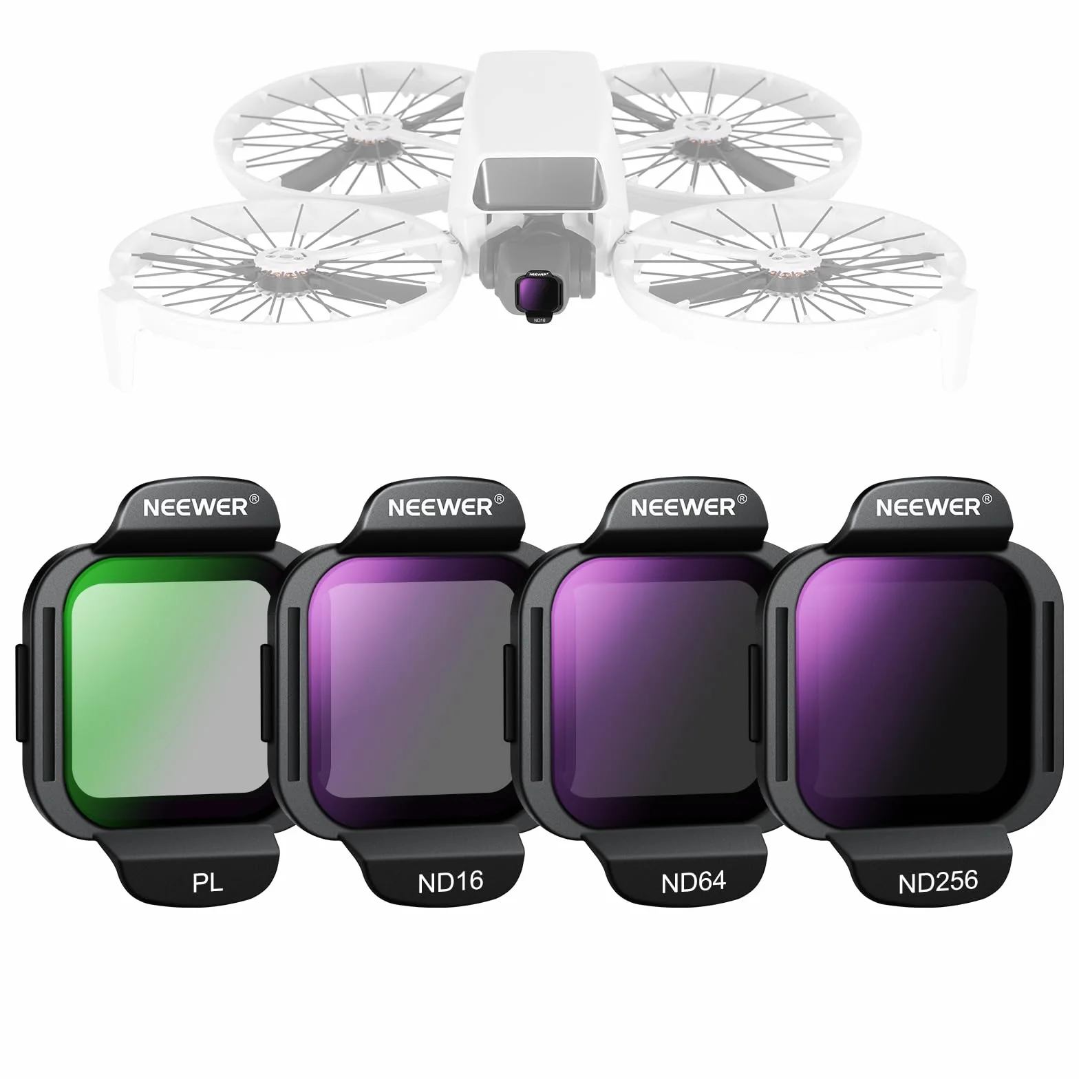 NEEWER Set di Filtri ND Compatibili con DJI Flip/Lito X1 Drone, ND16 ND64 ND256 CPL, Accessori Drone, Filtro Polarizzatore Circolare a Densità Neutra in Vetro Ottico HD Multistrato a Scatto, FL-N33