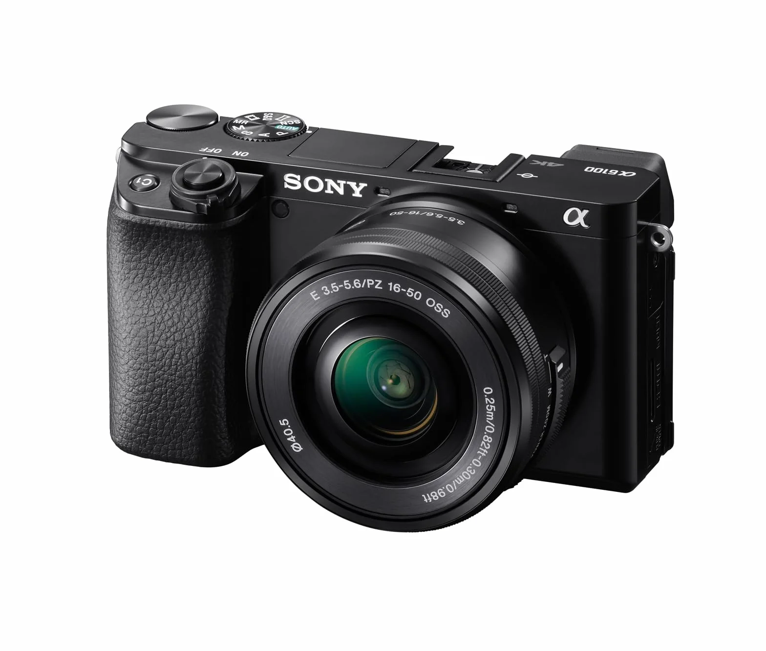 Sony Alpha 6100 Kit Fotocamera Digitale Mirrorless con Obiettivo Intercambiabile SELP 16-50mm, Sensore APS-C, Video 4K, Real Time Eye AF, Real Time Tracking, ILCE6100AB + SELP16502B, Nero