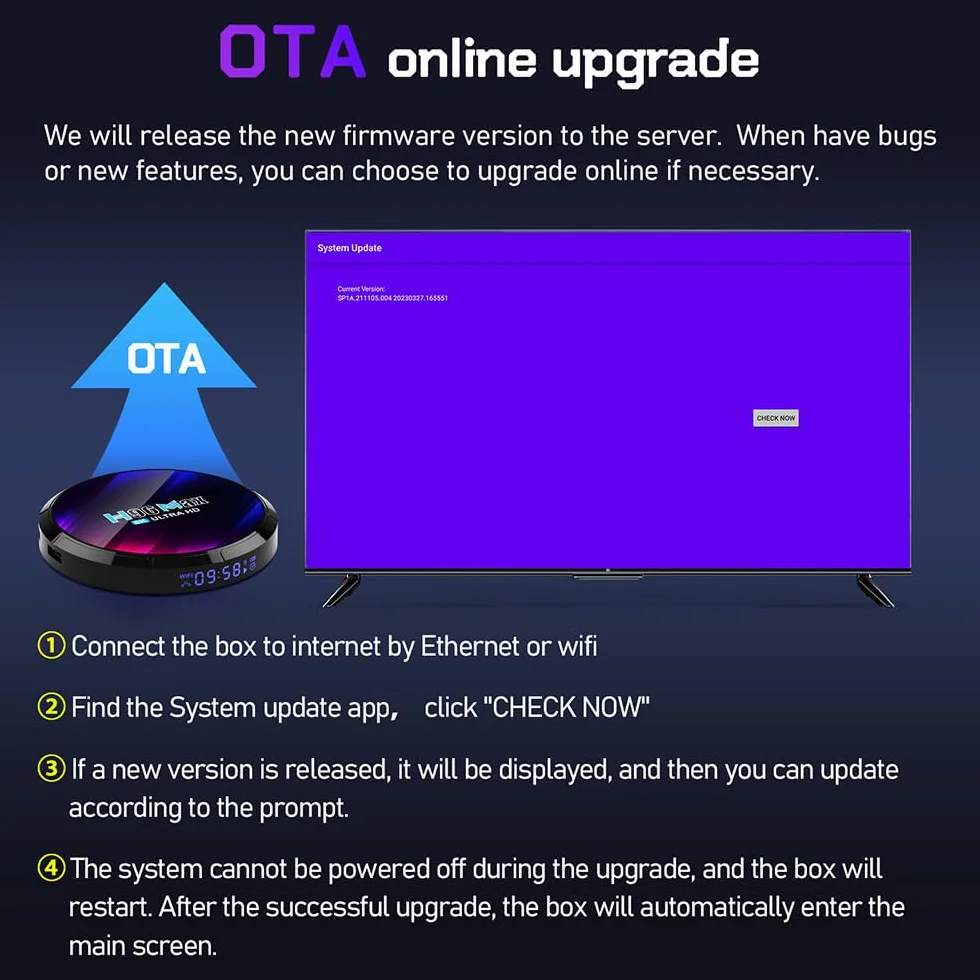 CHROX TV Box Android 13.0, RK3528 CPU Octa-Core 1000M Ethernet WIFI6 4K 8K HD Smart TV Box Dual-WiFi 2.4G/5.8G BT 5.0 USB 3.0 3D H.265 Android Box,4gb+64gb