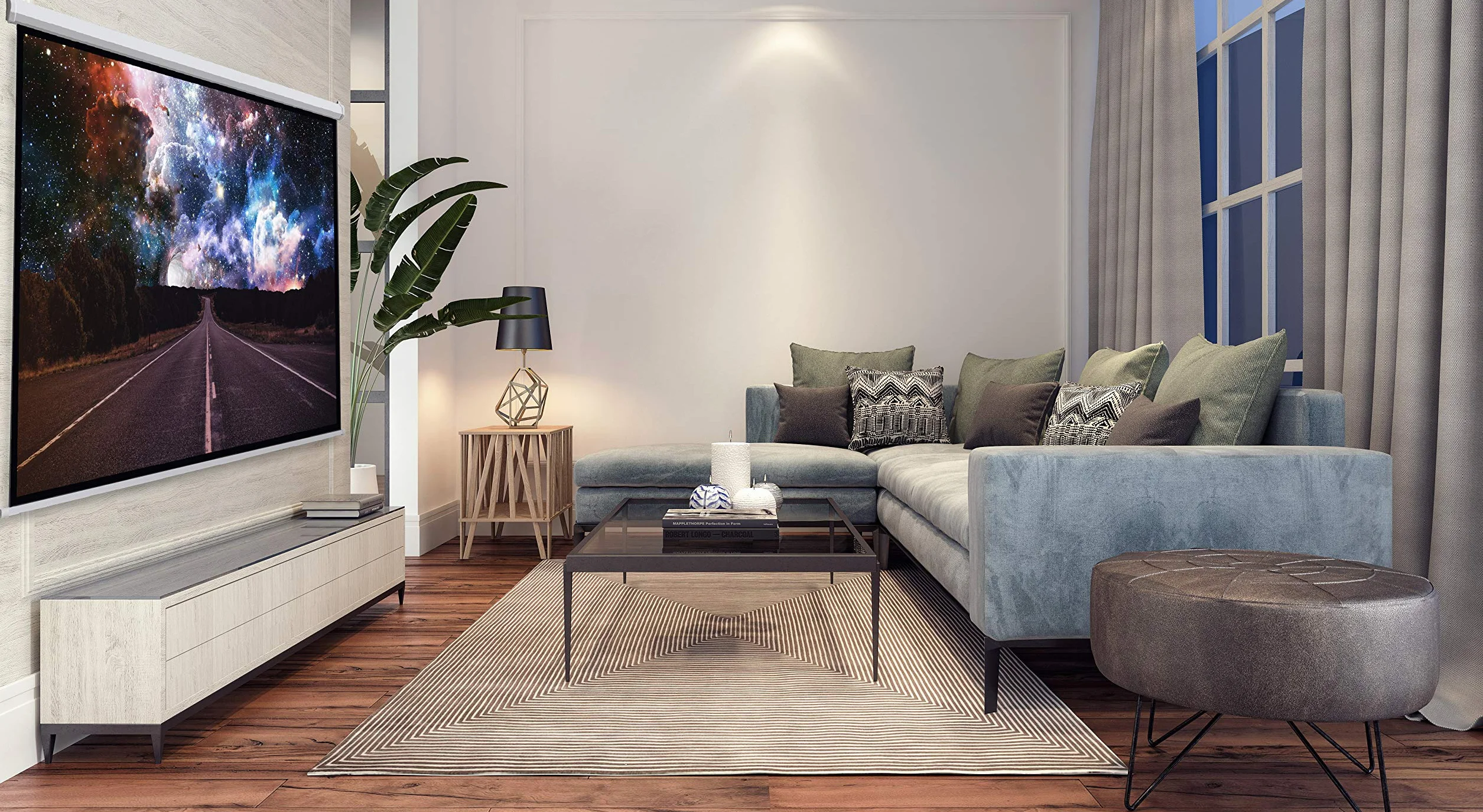 Celexon ivolum Motorleinwand 200 x 150cm,Heimkino-Leinwand