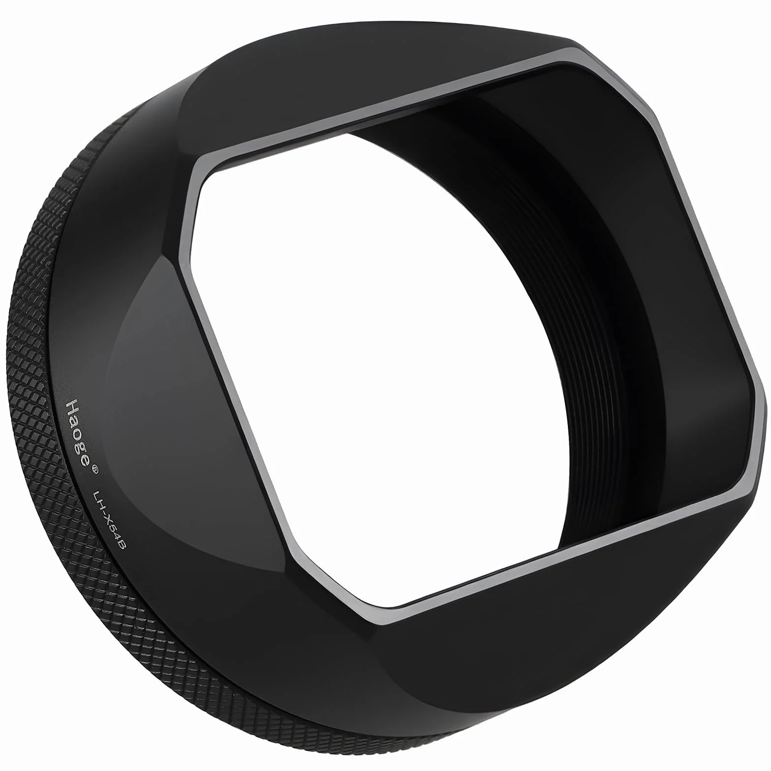 Haoge LH-X54B - Paraluce quadrato in metallo con anello adattatore da 49 mm, per fotocamera Fujifilm Fuji X100V, colore: Nero
