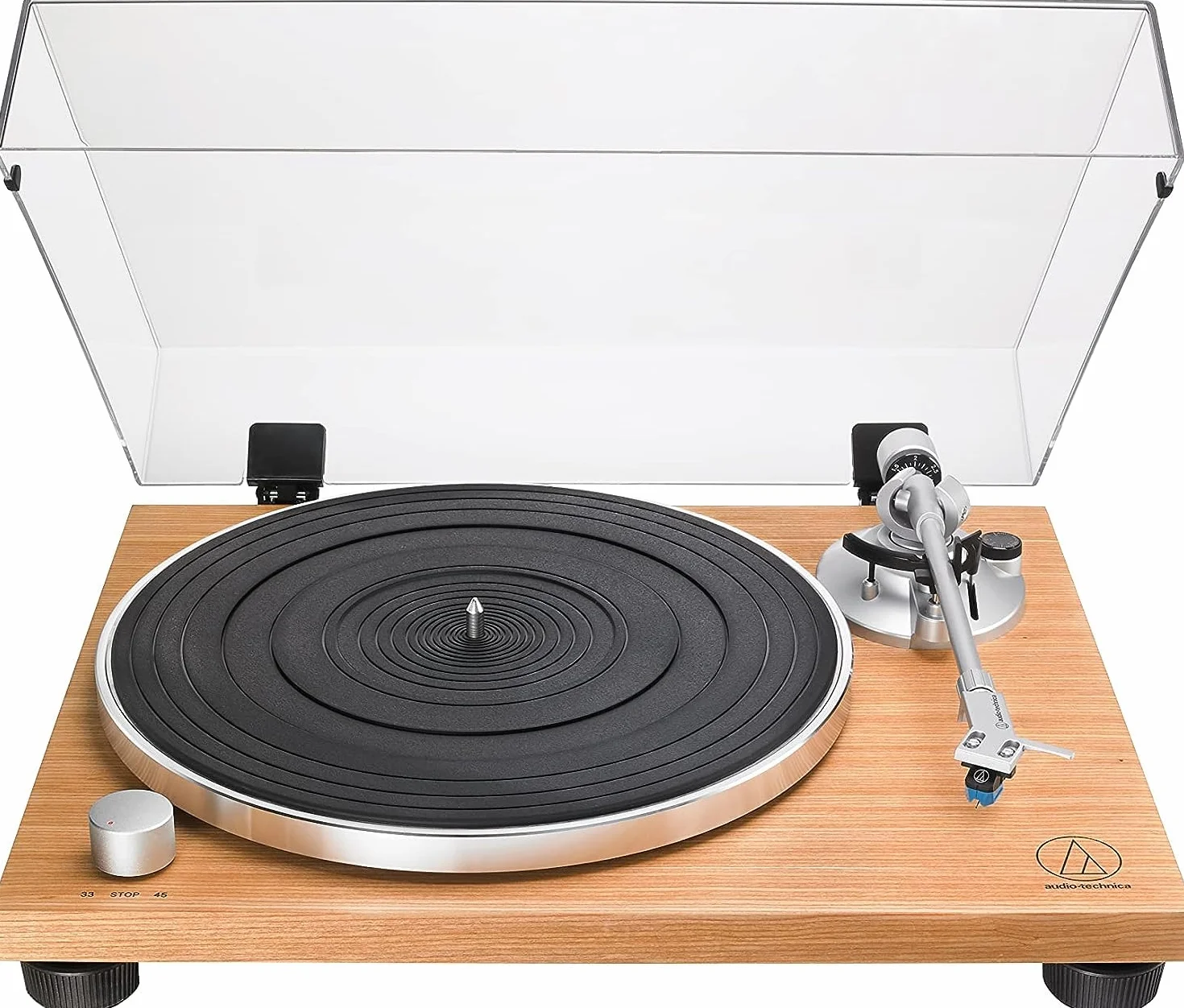 Audio-Technica LPW30TK Giradischi Manuale con Trazione a Cinghia e Base in Legno Teak
