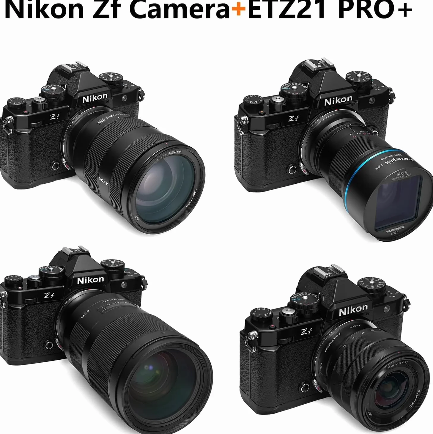 Adattatore di messa a fuoco automatica Megadap ETZ21 Por+ compatibile con obiettivo Sony FE Sigma Tamron Serie FE per fotocamera Nikon Z Mount Zf Z9 Z8 Z7 Z6 Z6III Z7II Z6II Z5 Z50 Z30 ZFC