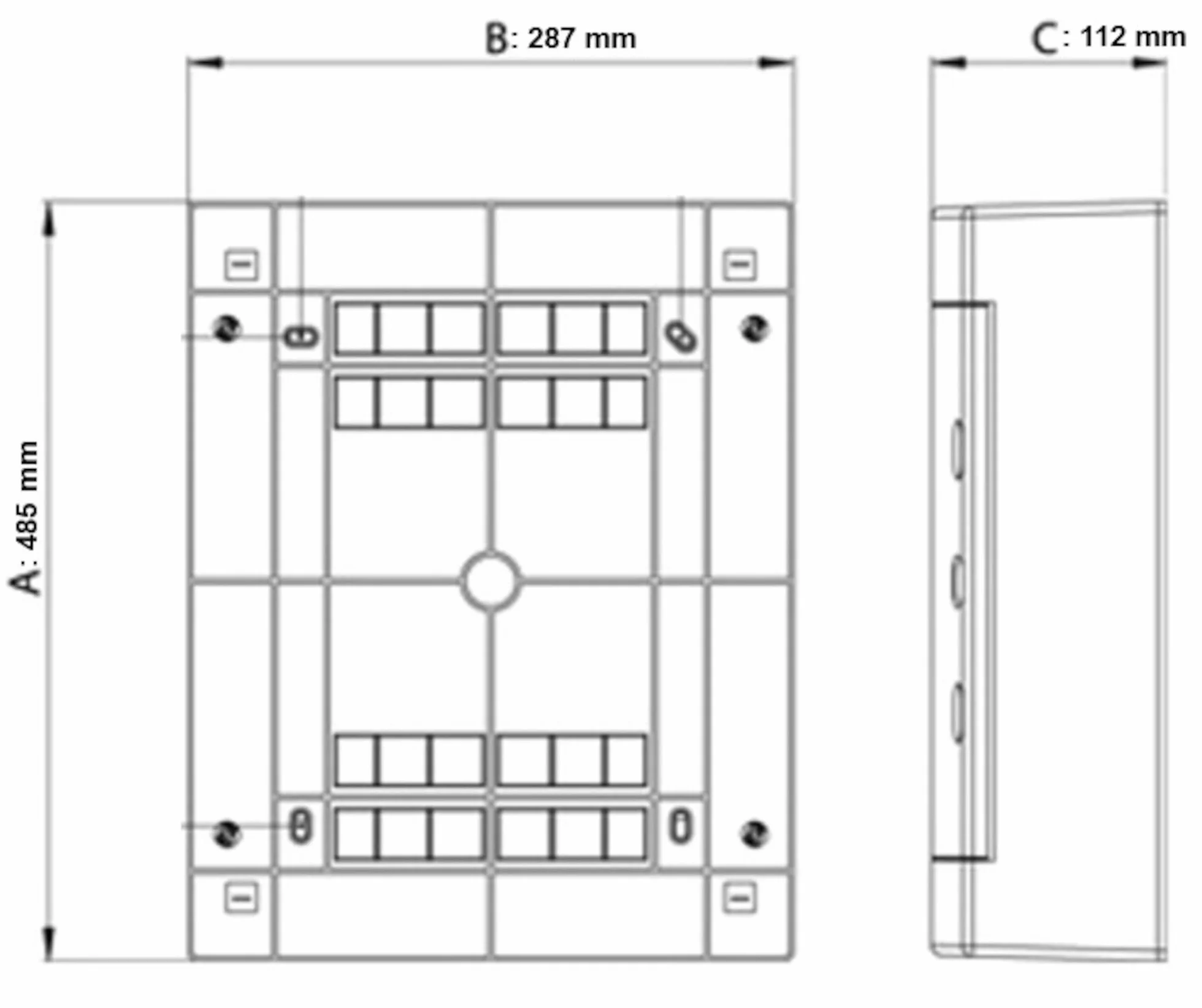 Intratec ripartitore di comunicazione a parete, IP40 – Distribuzione multimediale per casa connessa, armadio per sistemi multimediali, 287 x 485 x 112 mm, bianco